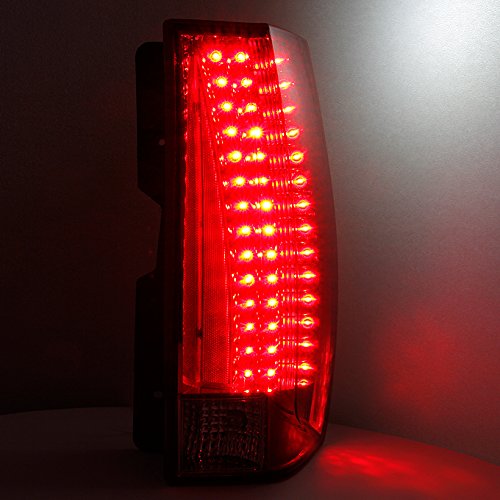 AKKON Red Clear LED Tail Lights Brake Lamps for Cadillac Escalade - Right Passenger Side Replacement Assembly | Enhanced Visibility & Style for Night Driving & Custom Car Upgrades