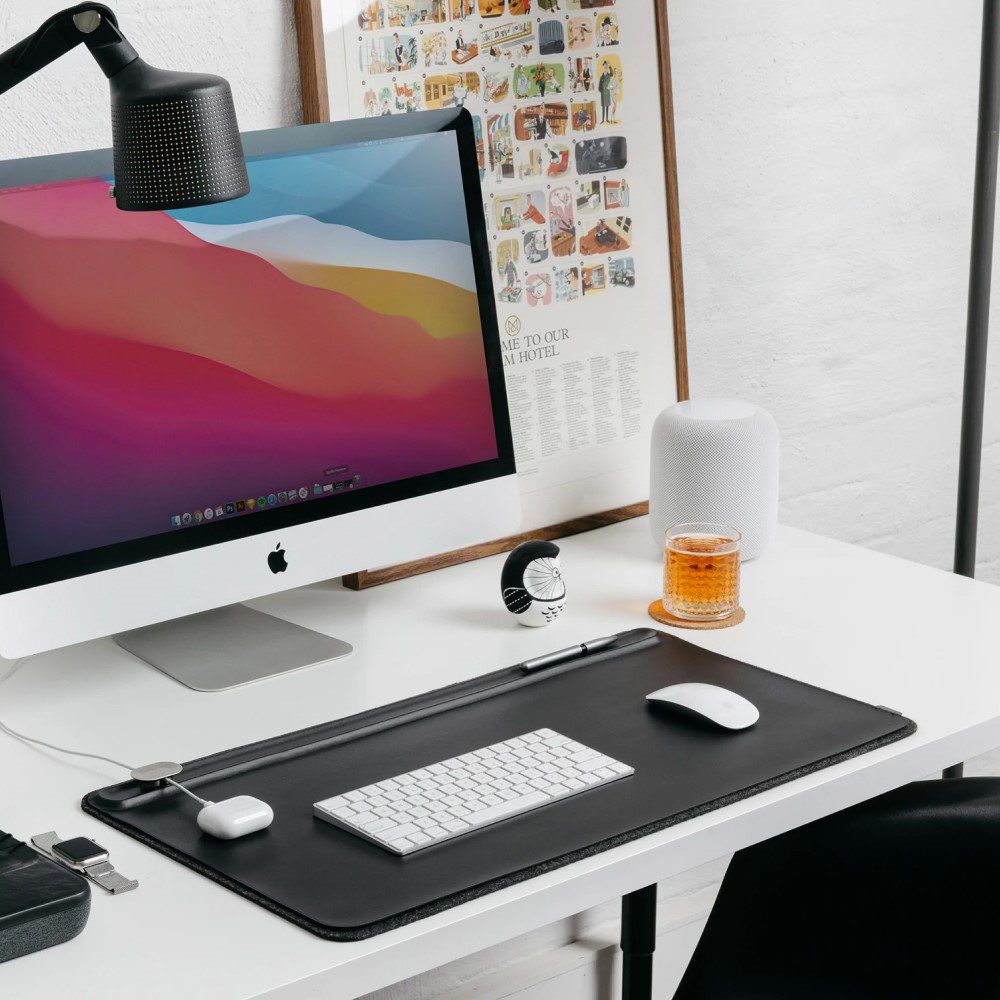 ORBITKEY Slim Desk Mat - Black | Premium Non-Slip Office Desk Pad | Perfect for Home Office, Gaming & Workspace Organization