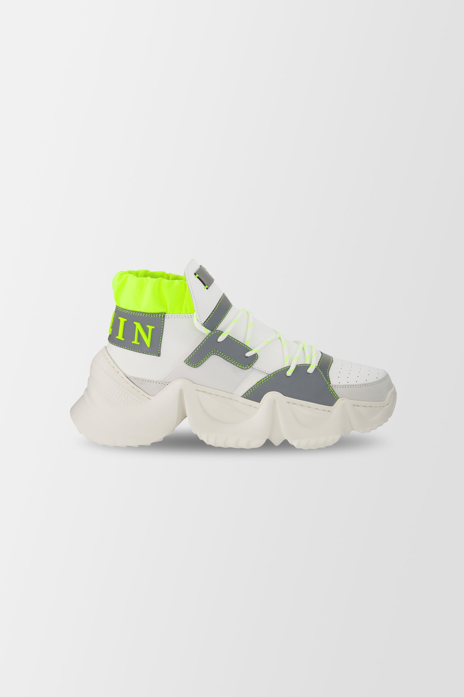 Philipp Plein White Monster Sneakers for Men - Stylish High-Top Designer Shoes for Casual Wear & Street Fashion | Perfect for Urban Outfits & Nightlife