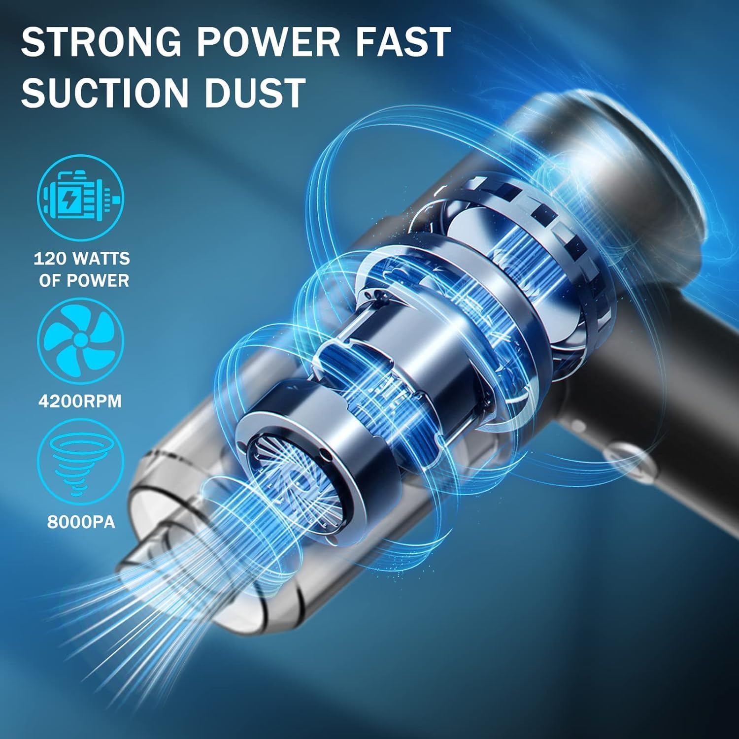 2-in-1 Wireless Mini Vacuum Cleaner - 120W High Power Handheld & Keyboard Vacuum with Brushless Motor, USB Rechargeable (Black) | Perfect for Car, Home, Office & Computer Cleaning