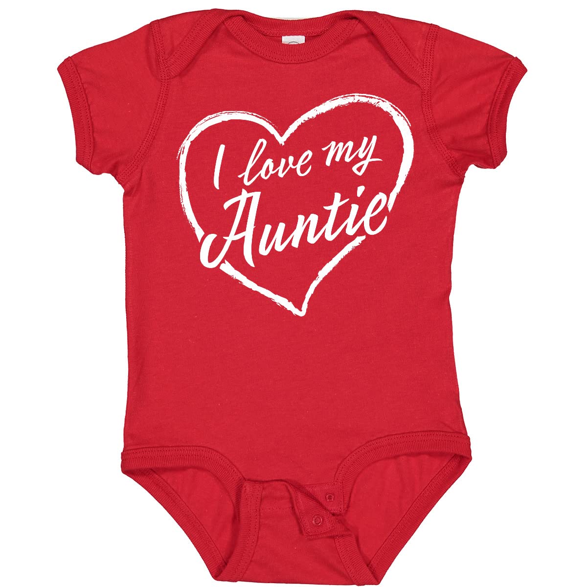 Inktastic I Love My Auntie White Chalk Heart Baby Bodysuit - Cute Infant Onesie for Niece & Aunt Bonding, Baby Shower Gifts, Family Photo Outfits