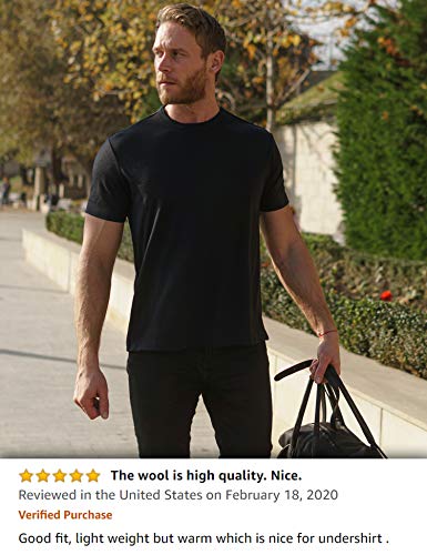 Premium Men's Merino Wool T-Shirt - 165 Deep Blue with Free Wool Socks - Soft & Breathable Base Layer for Hiking, Travel & Outdoor Activities