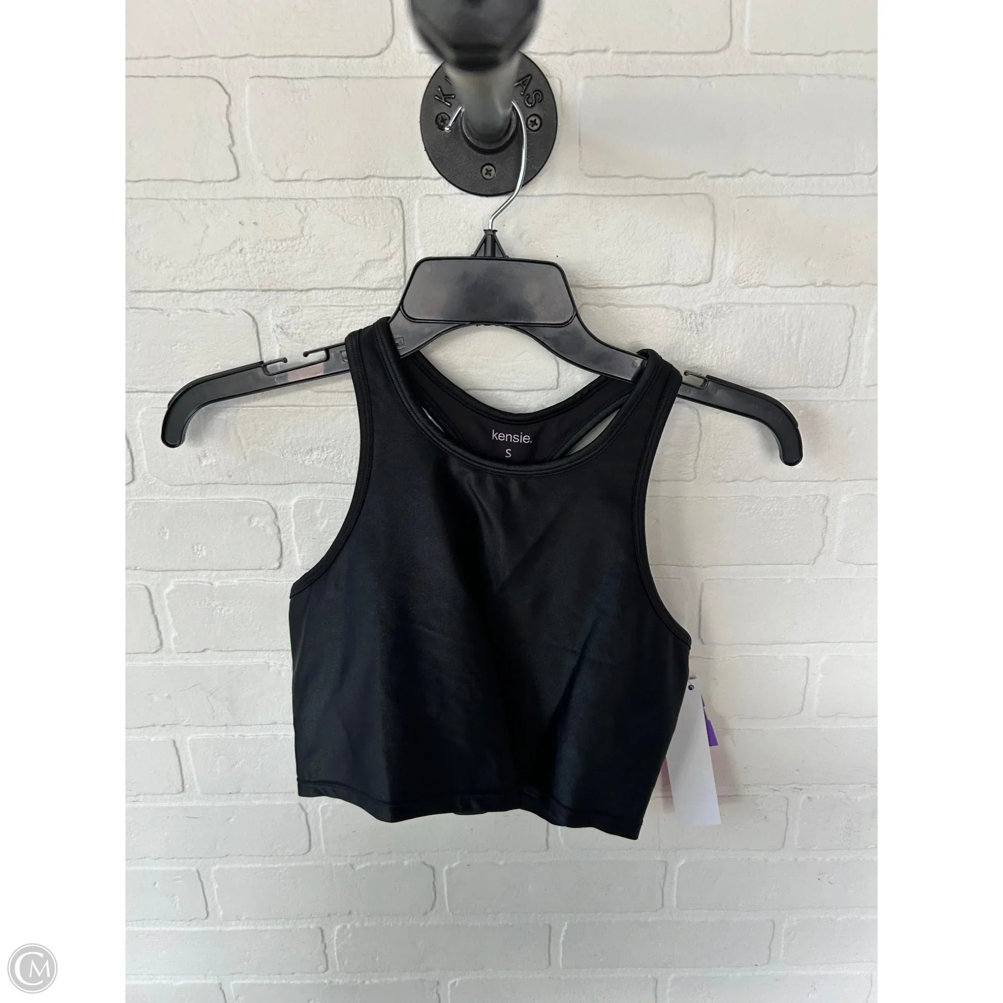 Kensie Women's Black Athletic Sports Bra - Size Small - High Support Workout Top for Running, Yoga & Gym