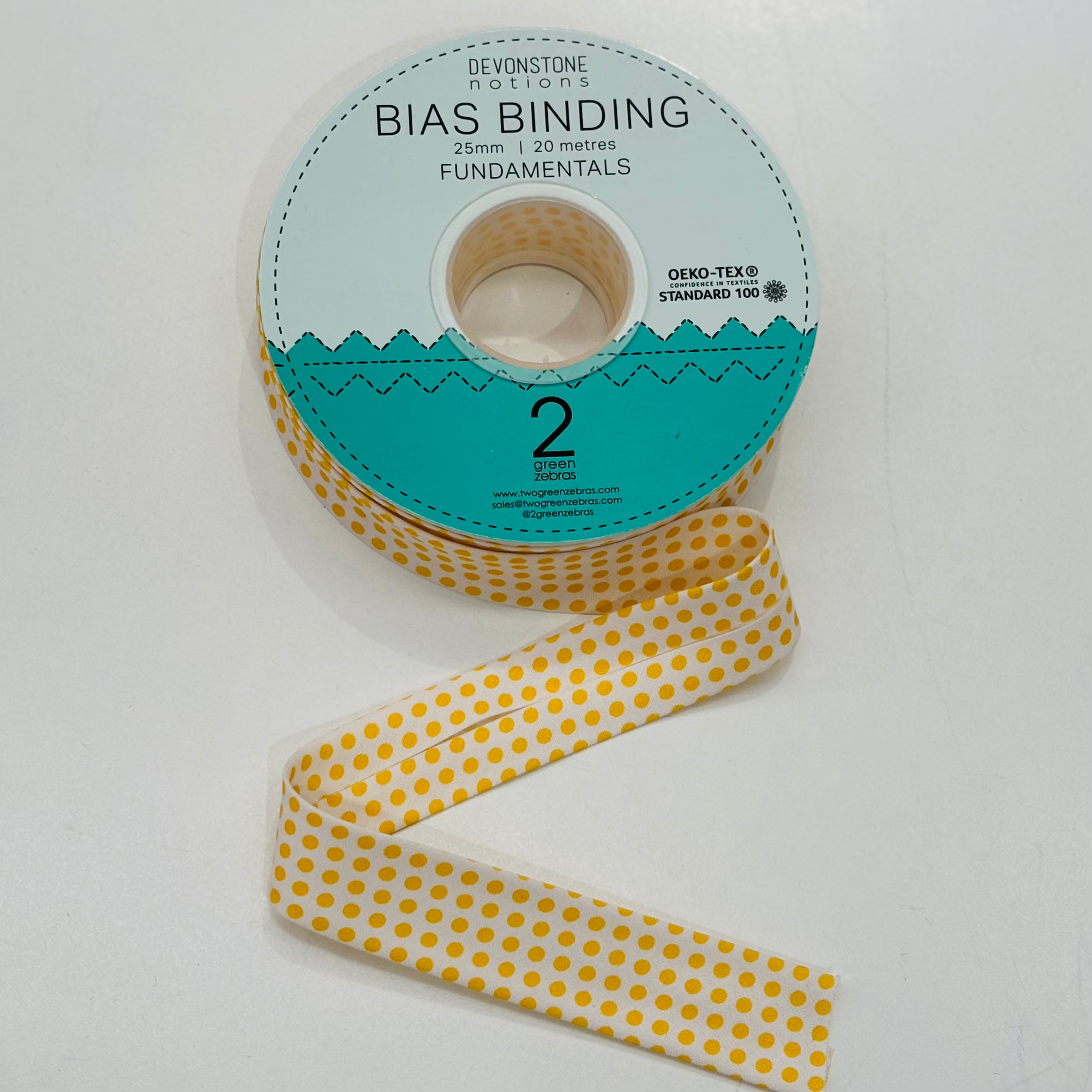 1 Inch (25mm) Sunnyside Spot Bias Binding Tape - DVBB2936 - Perfect for Quilting, Sewing, and DIY Craft Projects