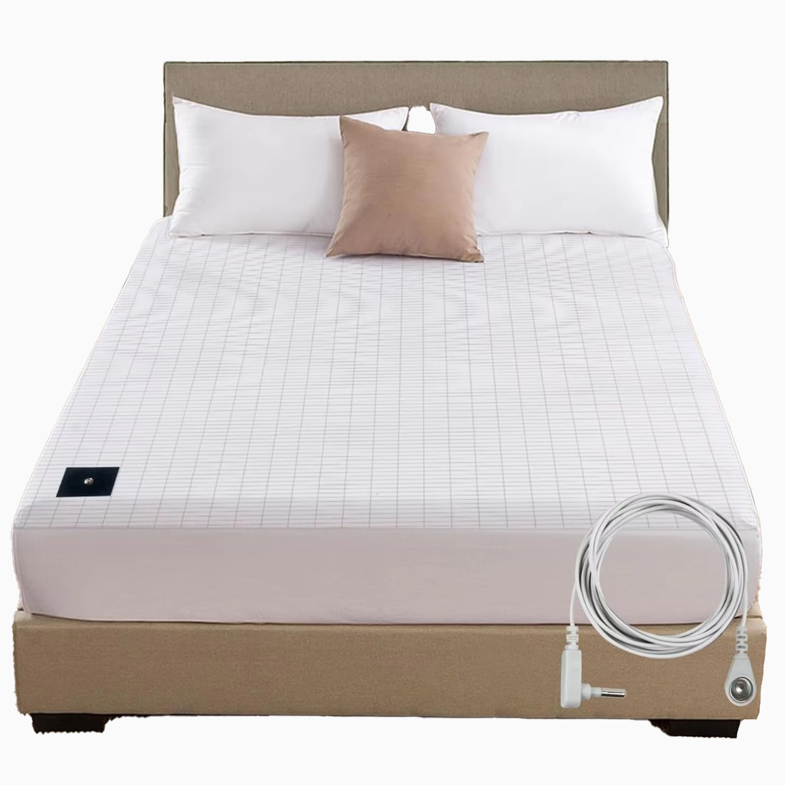 VAJOOCLL Grounding Sheet 76x80 Inches King Size with Grounding Cord - EMF Protection for Better Sleep, Stress Relief & Improved Wellness - Perfect for Bedroom, Yoga & Meditation