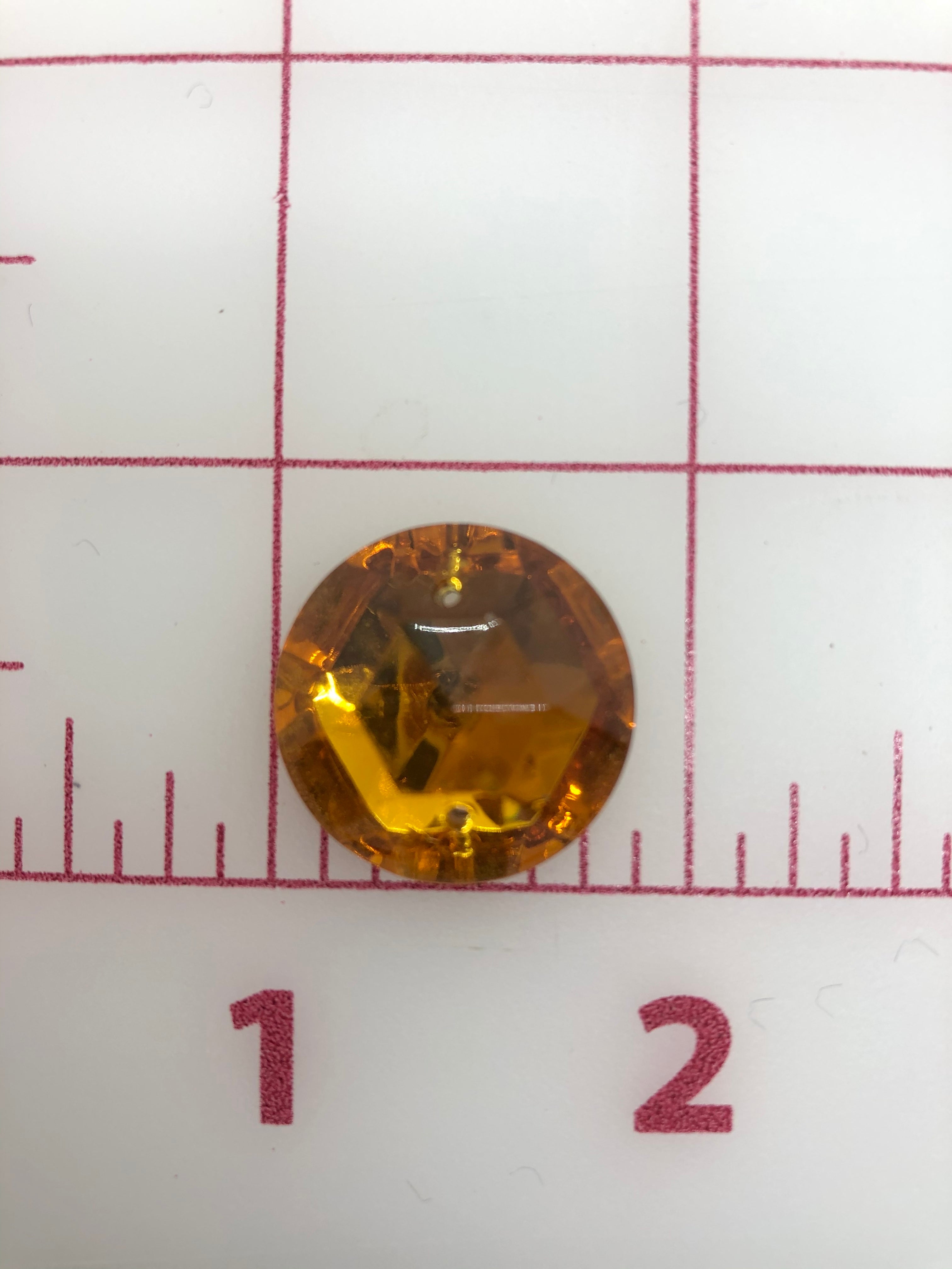 22mm Czech Topaz Round Rhinestones - 3 Pack Sew On Flatback Gems for DIY Clothing, Costumes, Jewelry Making & Craft Projects