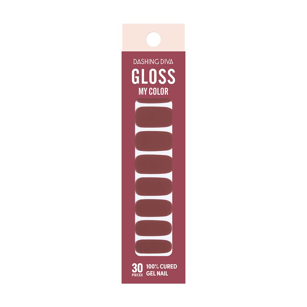 Dashing Divas Gloss Press On Nails - Short Square Fake Nails with Gel Finish | 30PCS Reusable Stick On Nails Kit (Gloss Marsala) | Lasts 7 Days for Day to Night Wear | Perfect for Parties, Weddings & Daily Use