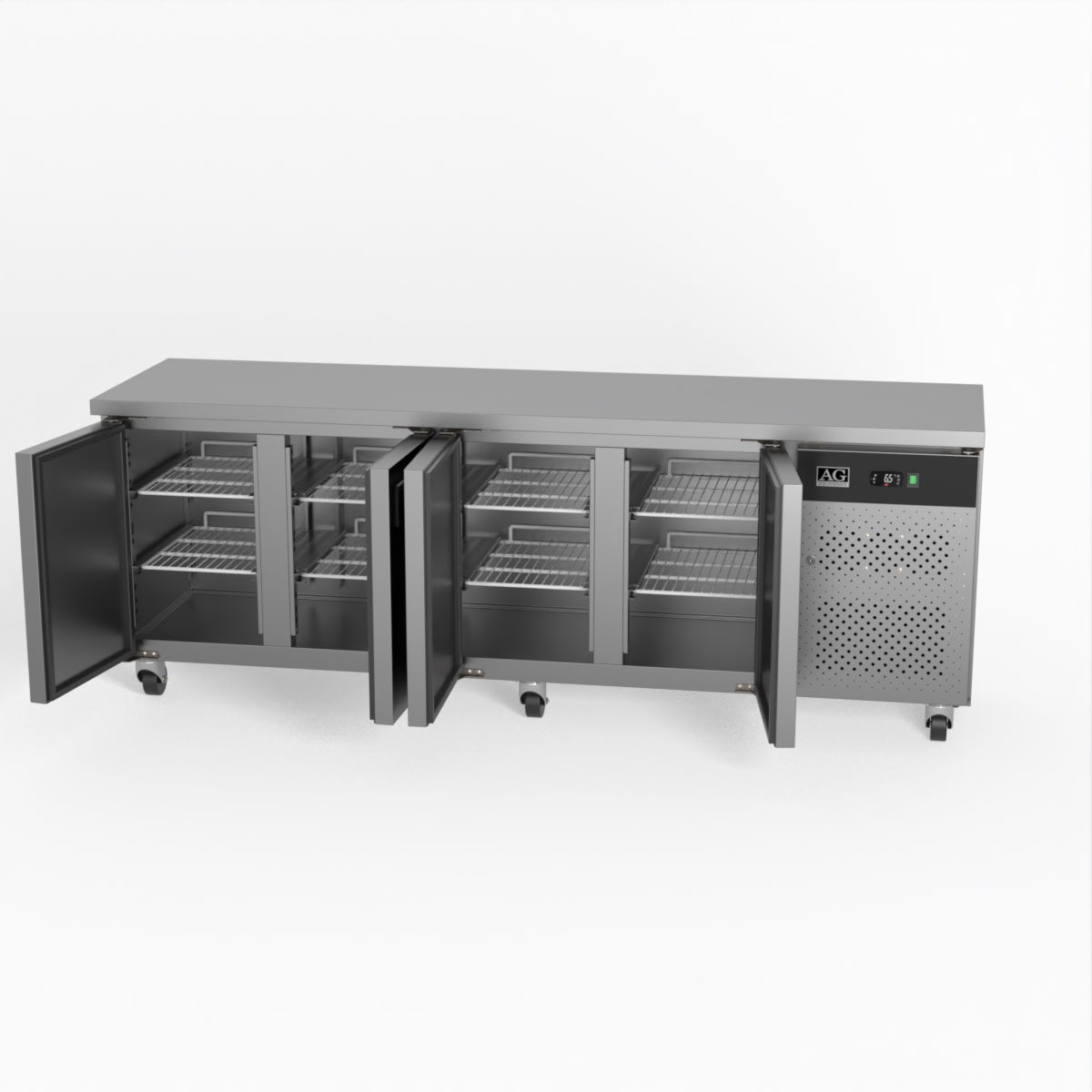 AG SLX4100TN 4-Door Commercial Refrigerator - Under Counter Worktop Fridge for Restaurants, Bars, and Commercial Kitchens