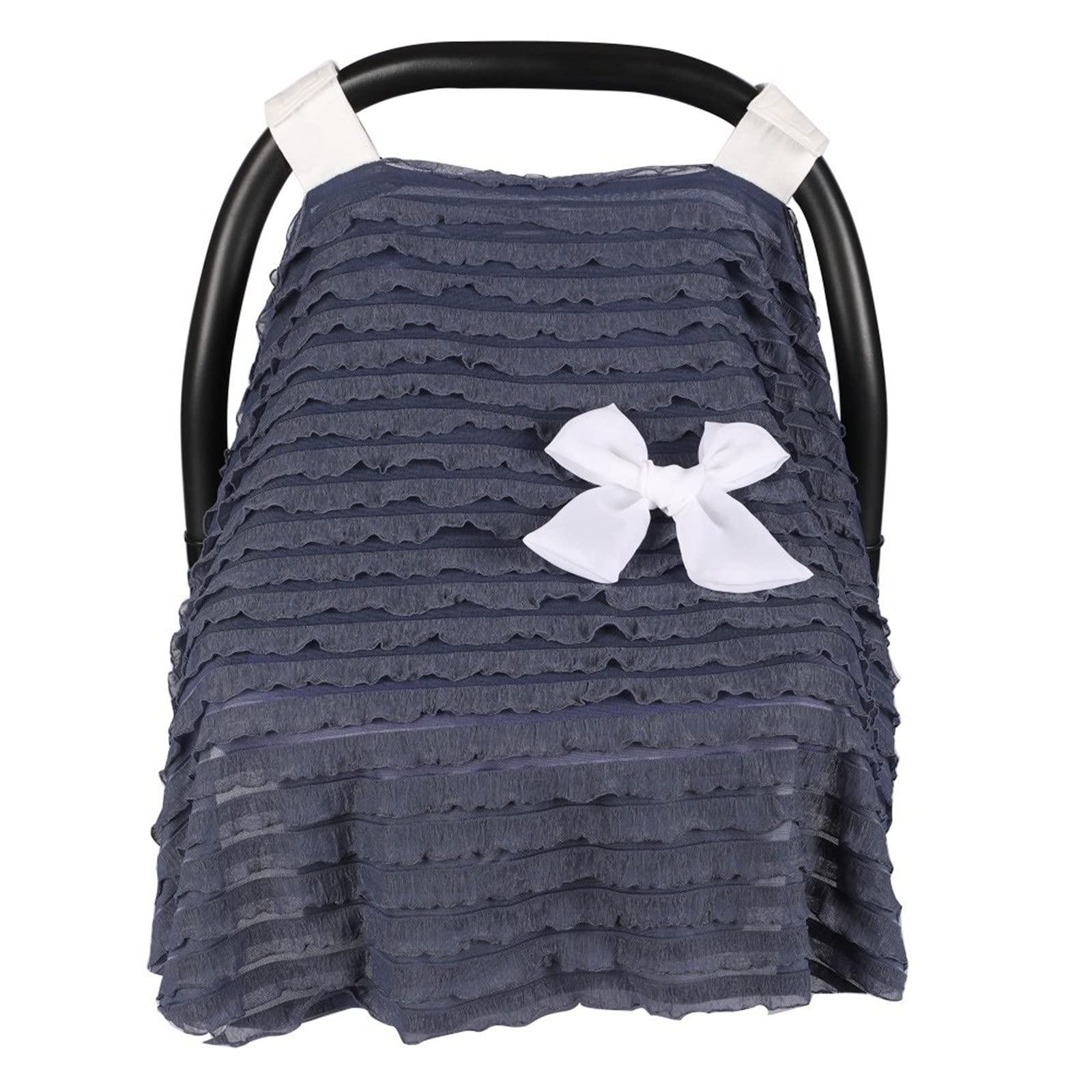 Baby Car Seat Cover with Lace Trim - Multi-Use Nursing Cover & Stroller Canopy for New Parents | Perfect for Breastfeeding, Shopping & Travel