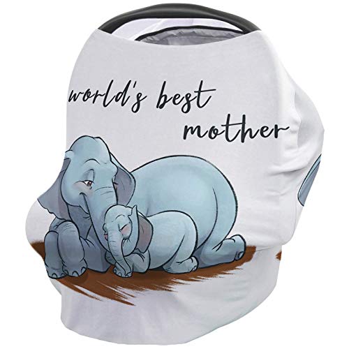 Mother's Day Car Seat Canopies 26x27.6 Inch - Adjustable Nursing Cover & Stroller Cover for Shopping Cart Carrier - Baby Elephant Design for Warmth & Comfort - Perfect for Newborns, Travel & Outdoor Use