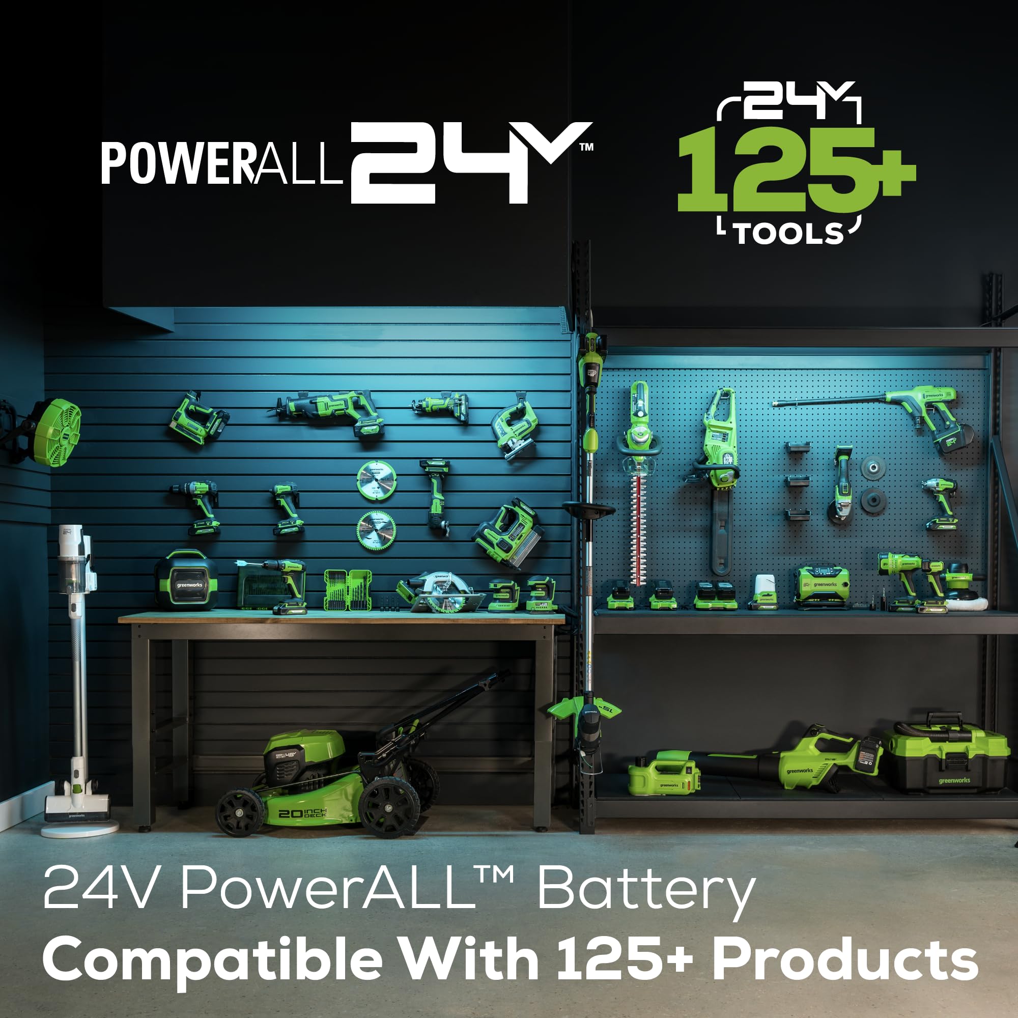 Greenworks 24V Cordless Leaf Blower - 90 MPH, 180 CFM, 2.0Ah Battery & Charger Included - Compatible with 125+ Tools - Perfect for Yard Cleanup, Driveway Clearing & Workshop Use