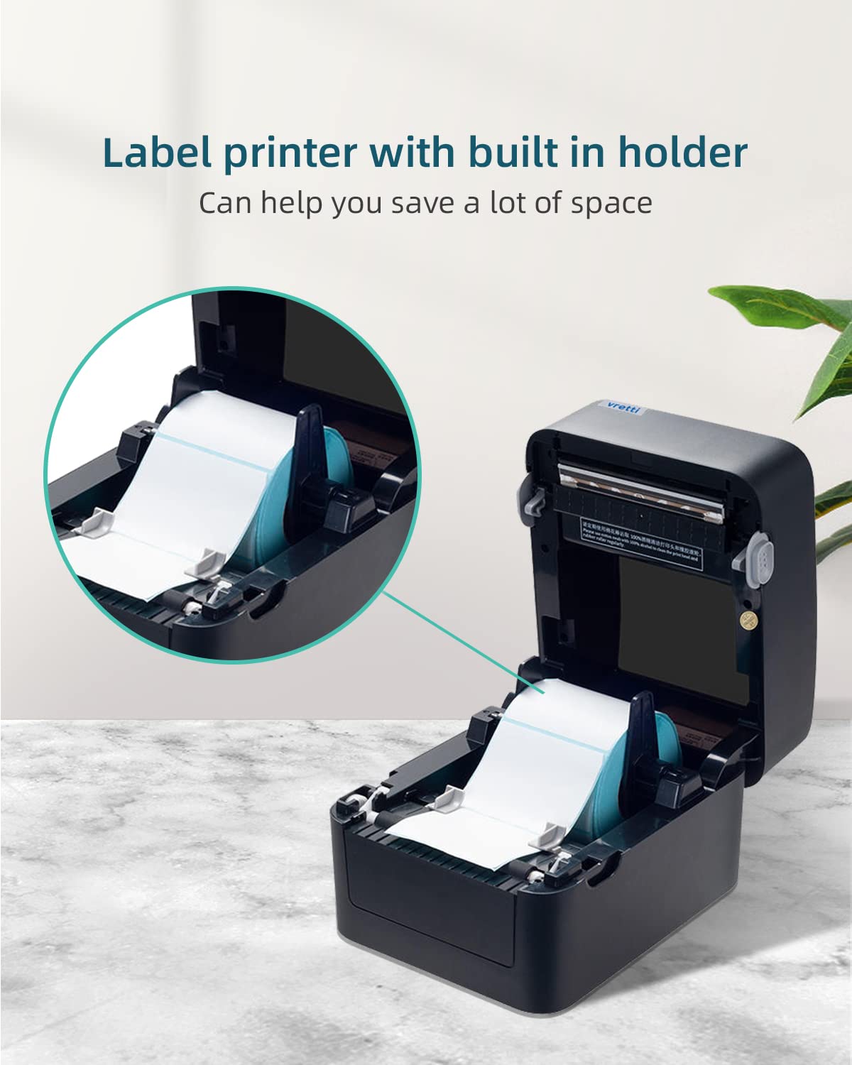 Vretti Bluetooth Thermal Shipping Label Printer - Wireless 4x6 Label Maker for eBay, Amazon, USPS, Shopify | Compatible with Android, iPhone & Windows | Perfect for E-commerce Sellers & Small Business Shipping Needs