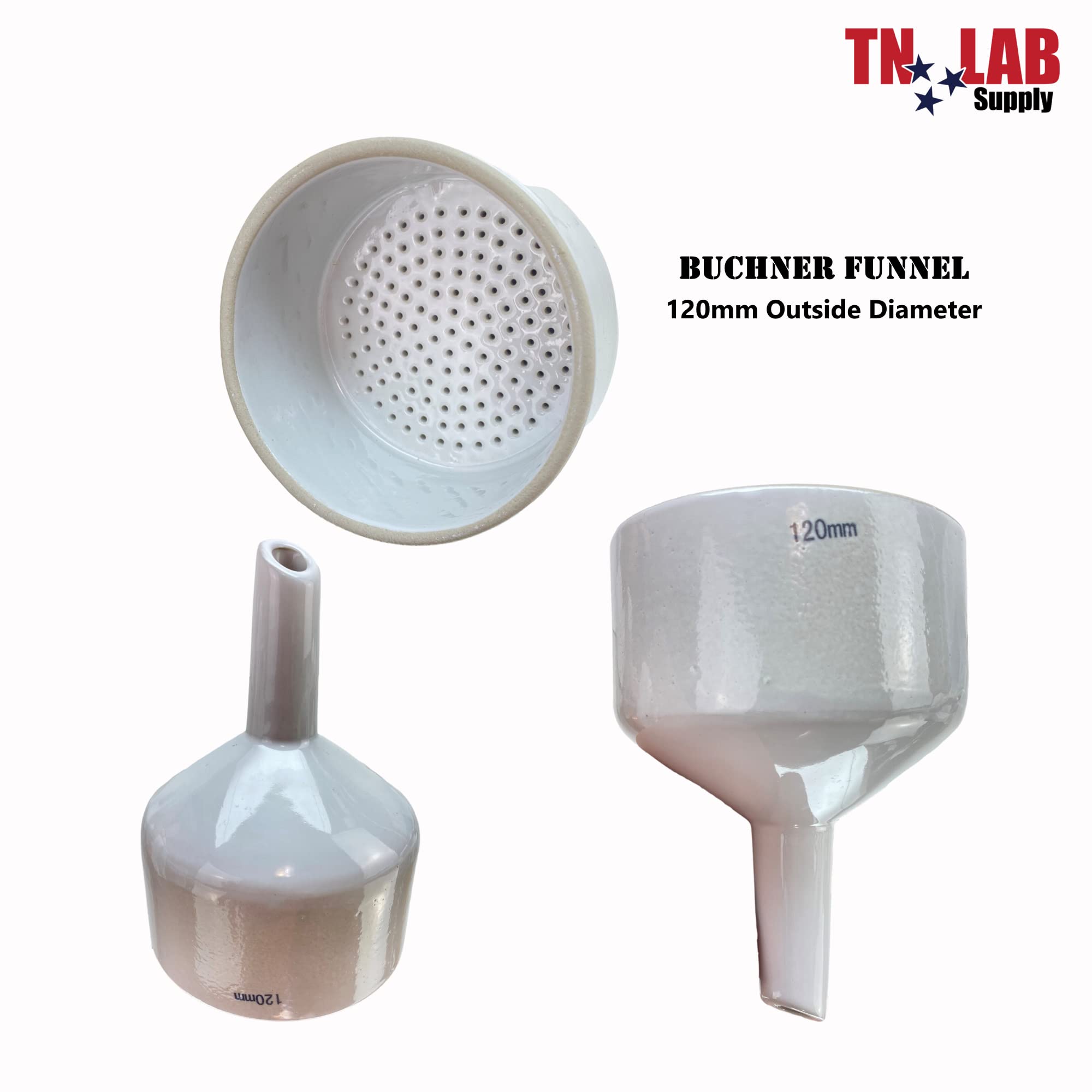 Premium Buchner Funnel Kit with 120mm Funnel & 3000ml Vacuum Flask - 3L Lab Filter Set for Chemistry Experiments, Distillation & Scientific Research