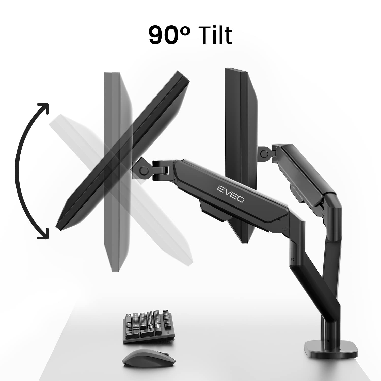 Premium Dual Monitor Stand with Cable Management - 96