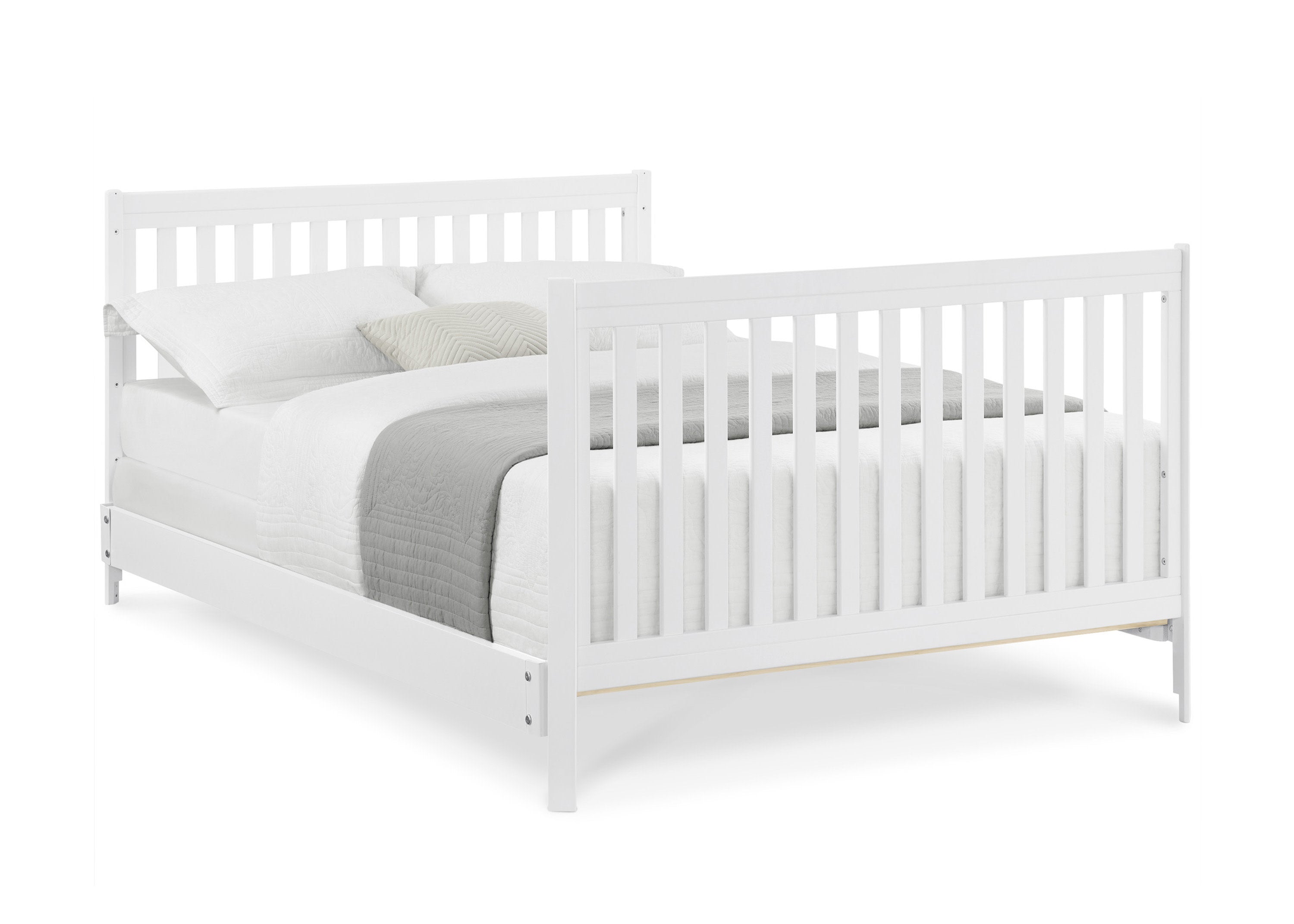 Tribeca 4-in-1 Convertible Baby Crib - White Nursery Furniture for Newborn to Toddler Bed - Perfect for Modern Nursery Rooms & Daycare Centers