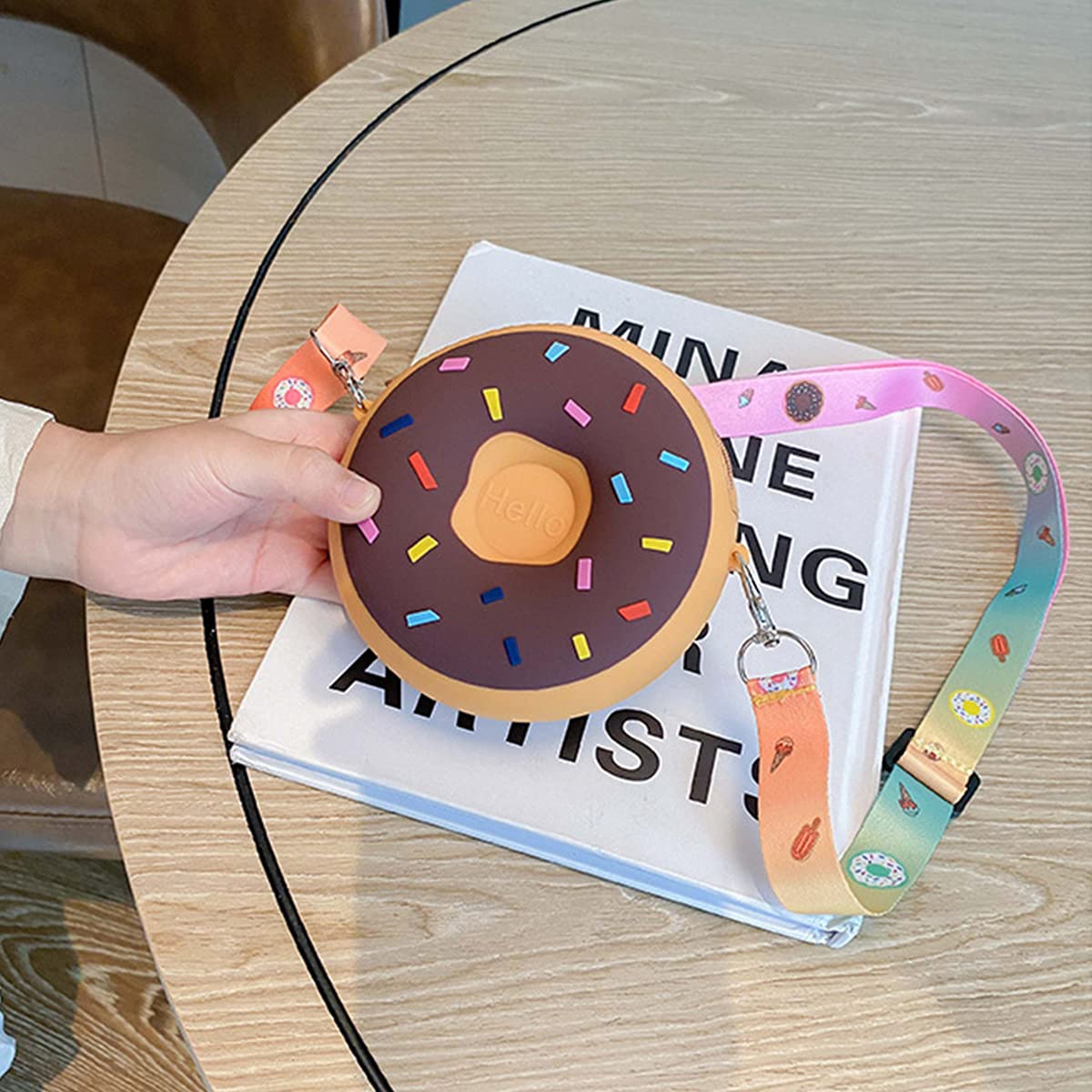 Cute Donut Purse for Little Girls - Toddler Crossbody Shoulder Bag & Messenger Handbag (Brown) | Perfect for School, Parties & Daily Use