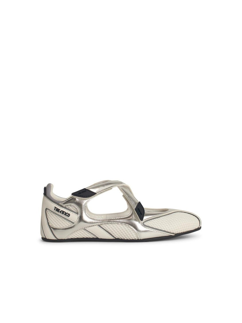 Nomad Silver Ballet Flats - Comfortable Fabric Blend Shoes for Women | Perfect for Work, Travel & Casual Wear