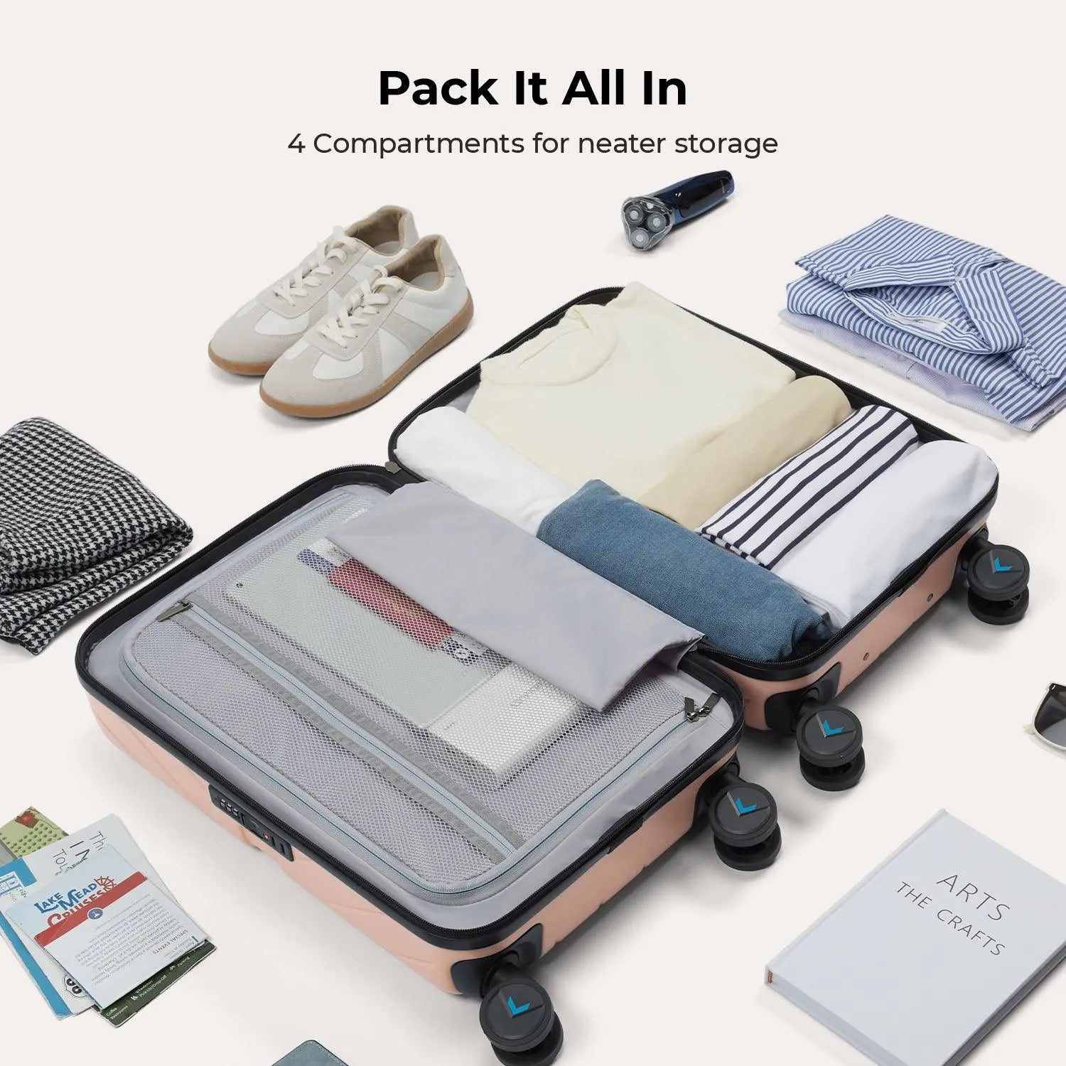 Daren 16-20 Inch Lightweight Hardside Carry On Luggage - Perfect for Air Travel, Business Trips & Weekend Getaways