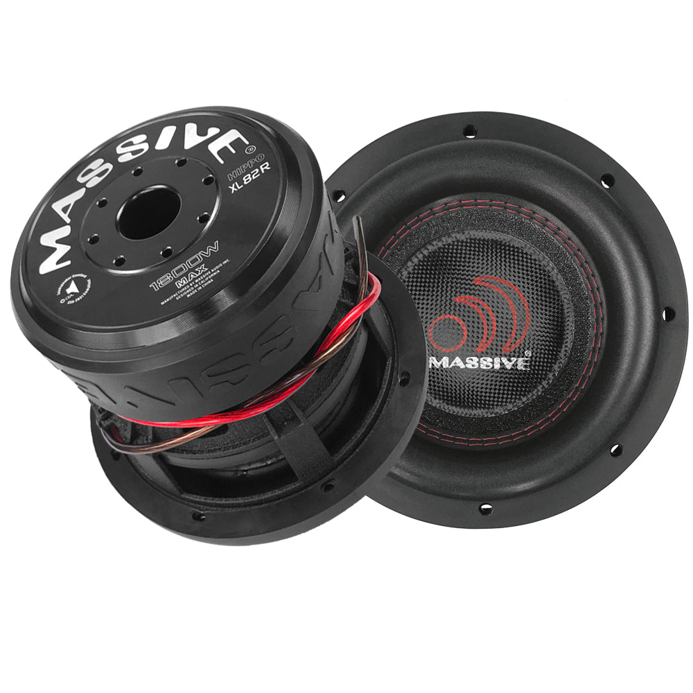 HIPPOXL82R 900 Watts RMS Dual 2 Ohm Car Subwoofer - Powerful Bass for Car Audio Systems & Home Theater