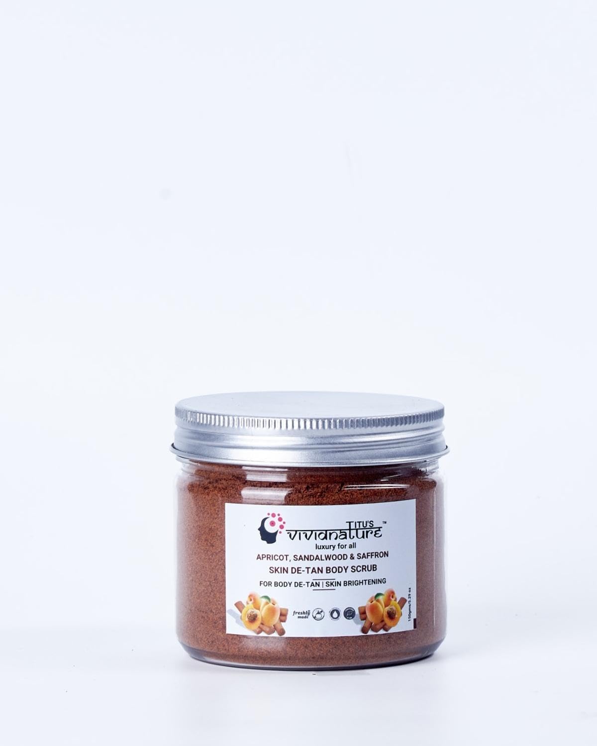 Vivid Nature's Apricot & Sandalwood Body Scrub - Exfoliating & Moisturizing for Soft Skin - Perfect for Spa Day & At-Home Skincare Routine