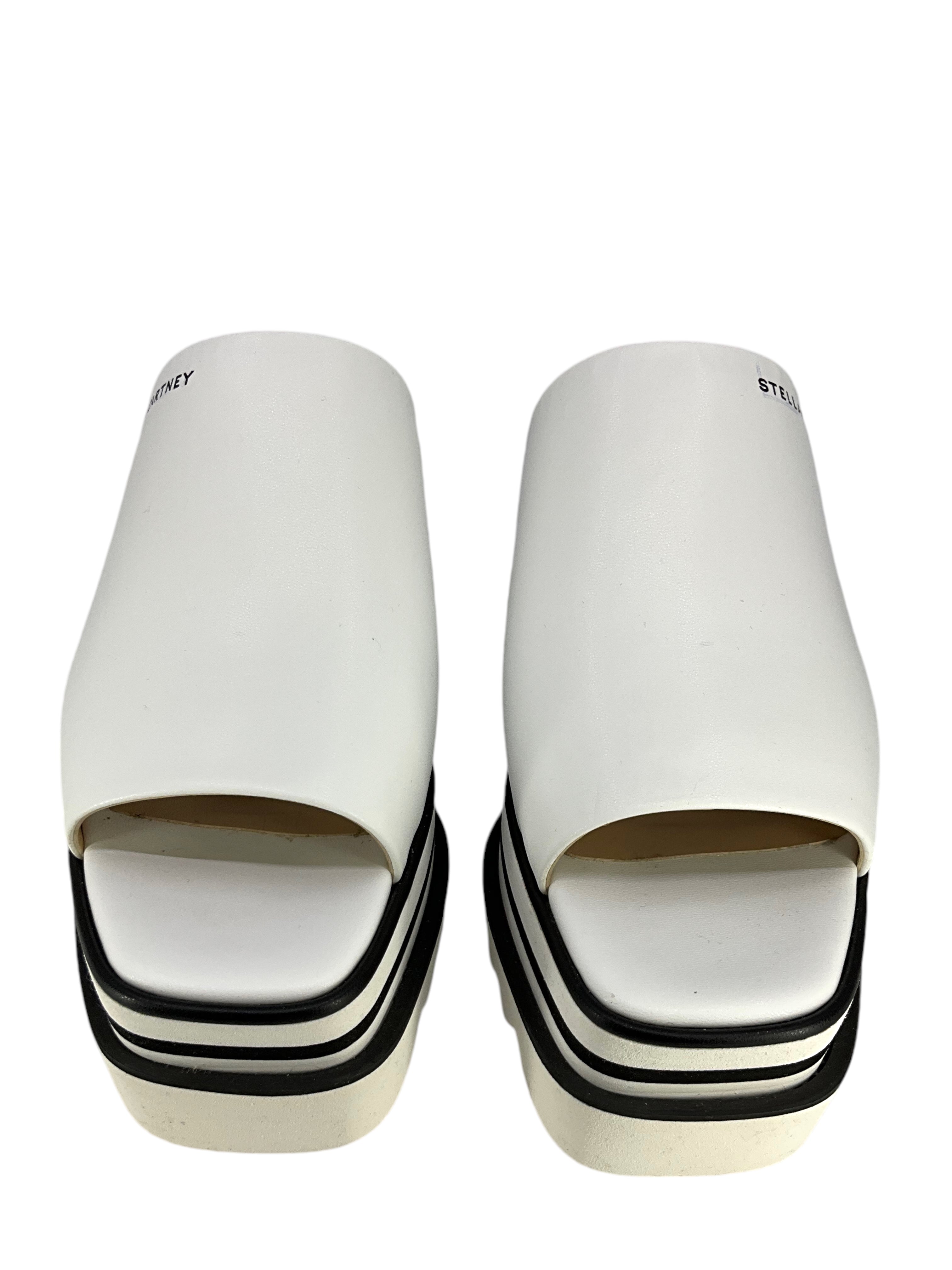 Stella McCartney Women's Elyse Logo Printed Platform Sandals - Size 7 US | Fashion Sneaker Style Comfortable Summer Shoes for Casual Wear & Street Style Outfits