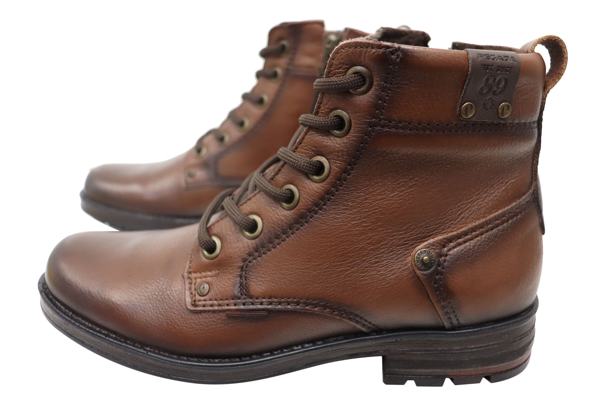 Brazen Men's Comfortable Leather Boots - Handmade in Brazil - Durable & Stylish for Outdoor Work, Hiking & Casual Wear