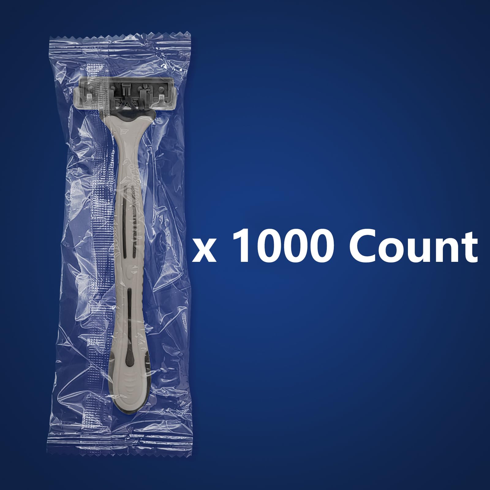 1000 Pack Kheoxusa Disposable Razors - 3 Blade Shaving Razors for Men & Women, Individually Wrapped, Bulk Travel Razors for Airbnb, Hotels, Tattoo Shops, Gyms, Camping & Emergency Kits (Grey Black)