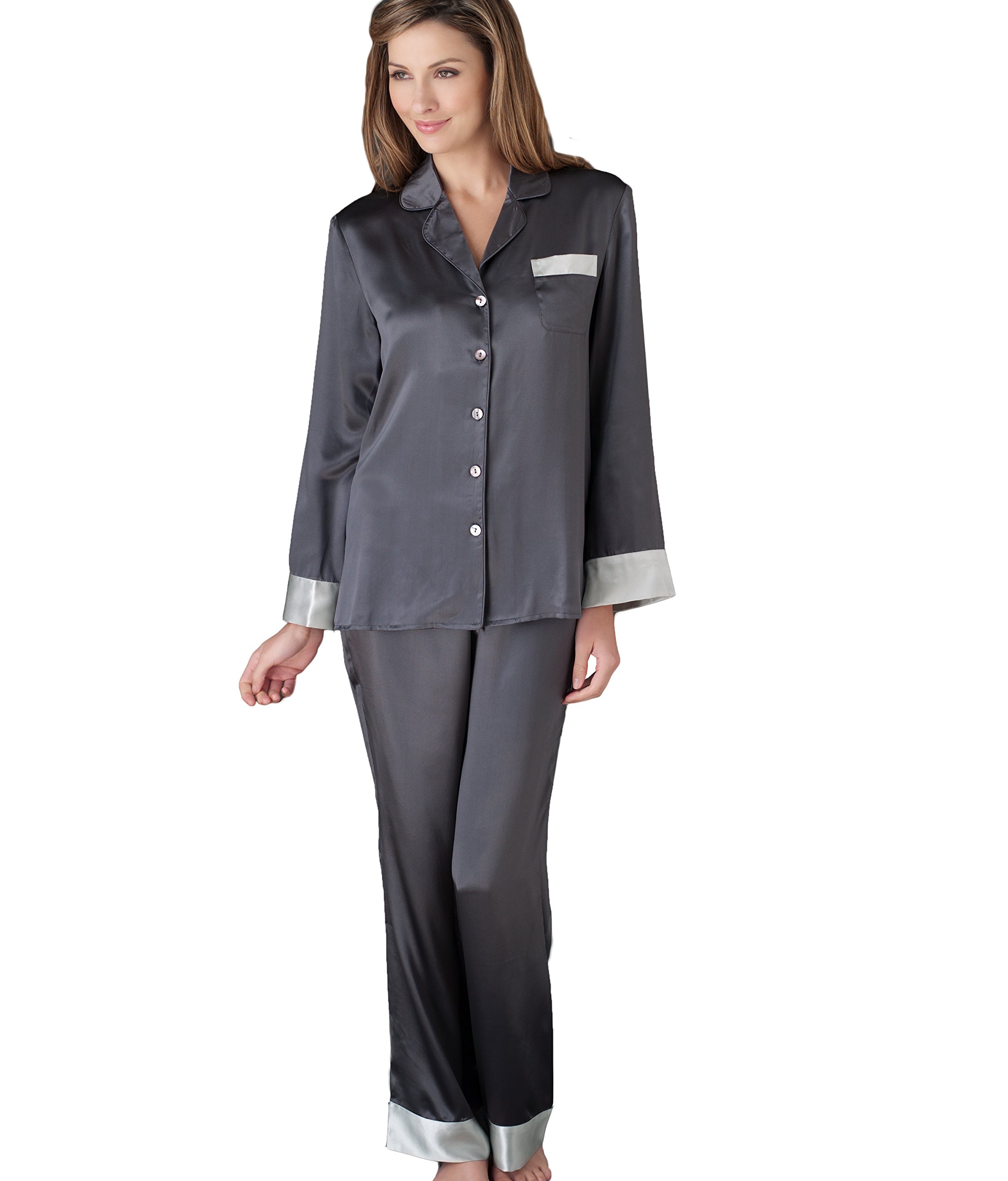 Luxury 100% Pure Silk Pajamas for Women - Classic Fit Sleepwear & Loungewear Set - Perfect for Nighttime Relaxation, Spa Days and Cozy Evenings at Home