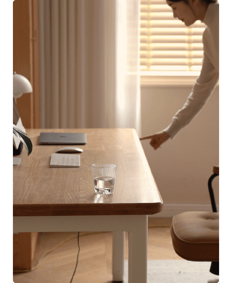 Solid Oak Wood Electric Height Adjustable Standing Desk with Dual Motors - Perfect for Home Office, Gaming, and Workspace Ergonomics