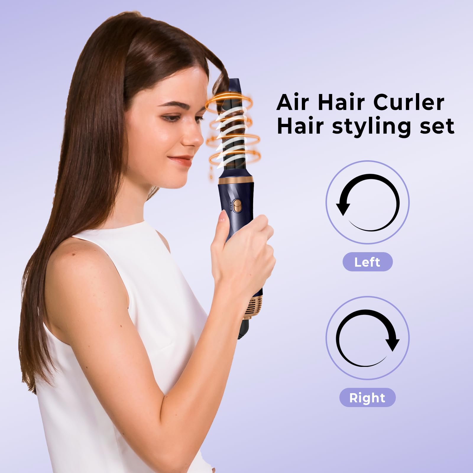 6 in 1 Blow Dryer Brush for Hair Styling - Detachable Hot Air Curler & Styler with Curling Iron Brush - Perfect for Salon-Quality Blowouts, Curls & Straightening at Home