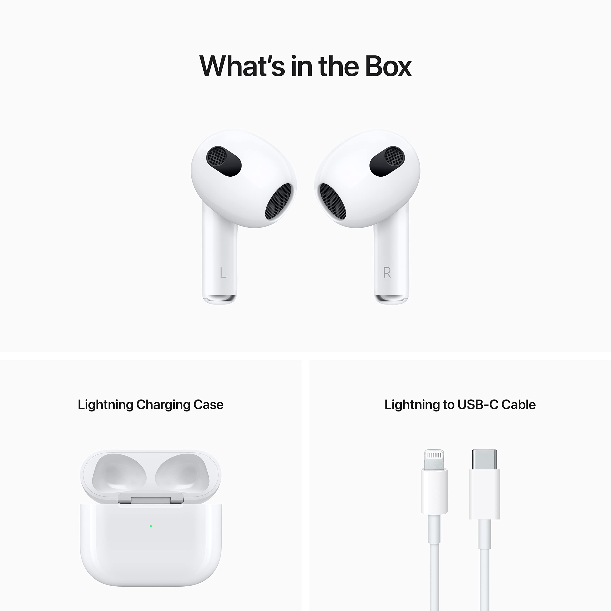 Apple AirPods 3rd Gen Wireless Earbuds with Spatial Audio - Bluetooth Headphones, Sweat & Water Resistant, 30H Battery Life, Lightning Charging Case - Perfect for Gym, Running, Travel & Work Calls