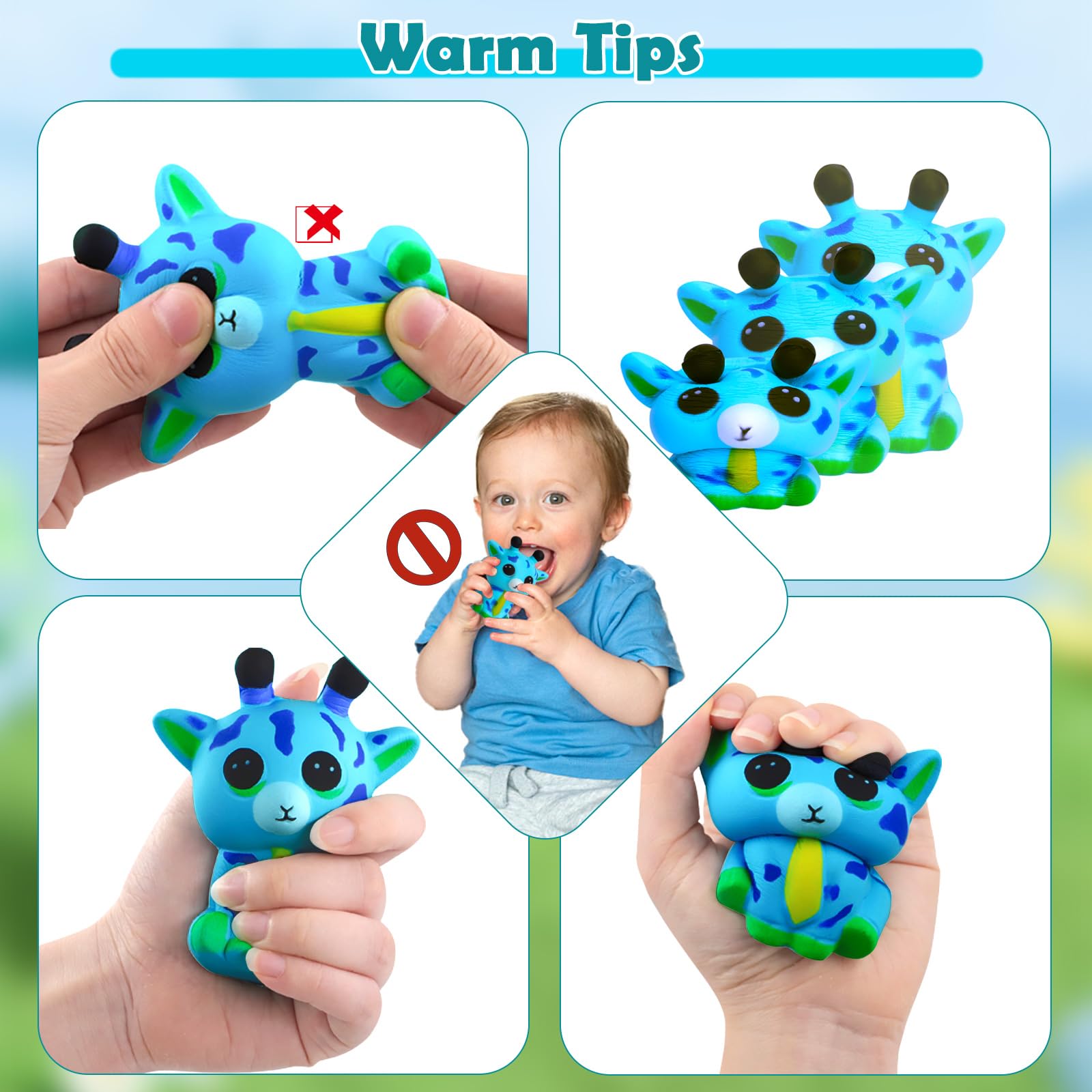 POKONBOY Jumbo Squishies Slow Rising Stress Relief Toys - 8 Pack Cute Animal Squishy Set with Cream Scent, Super Soft Kawaii Squeeze Toys for Kids | Perfect for Anxiety Relief, Sensory Play & Party Favors