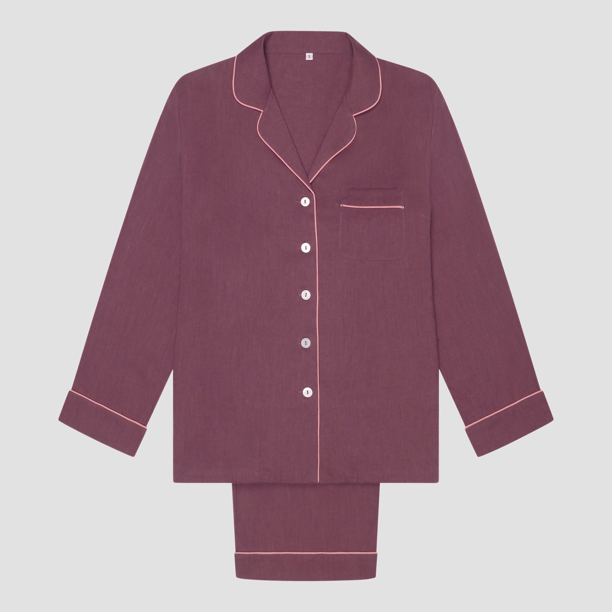Fresh Fig Linen Pajama Set for Women - Soft & Breathable Sleepwear - Perfect for Summer Nights & Relaxing at Home