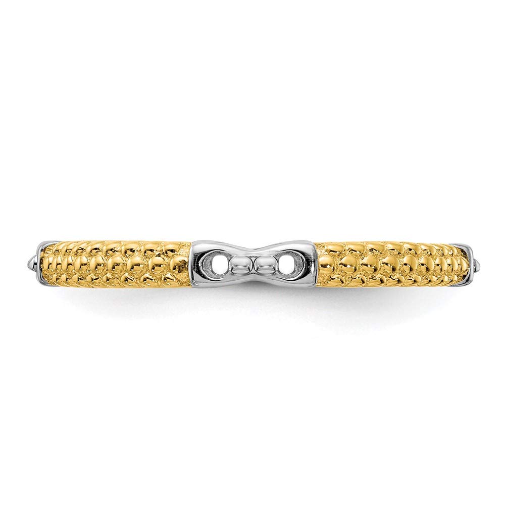 The Black Bow 2mm Sterling Silver & 14k Yellow Gold Plated Stackable Band - Perfect for Everyday Wear, Gift Giving, and Layering Jewelry