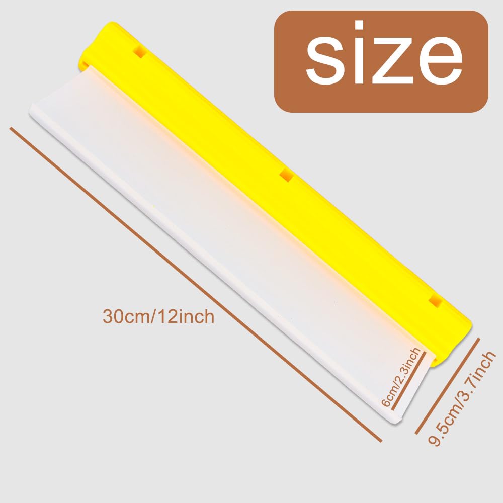 12 Inch Silicone Car Squeegee - Flexible T-Bar Water Blade for Car Drying, Windshield, Glass, Window & Mirror Cleaning - Perfect for Automotive Detailing & Bathroom Use