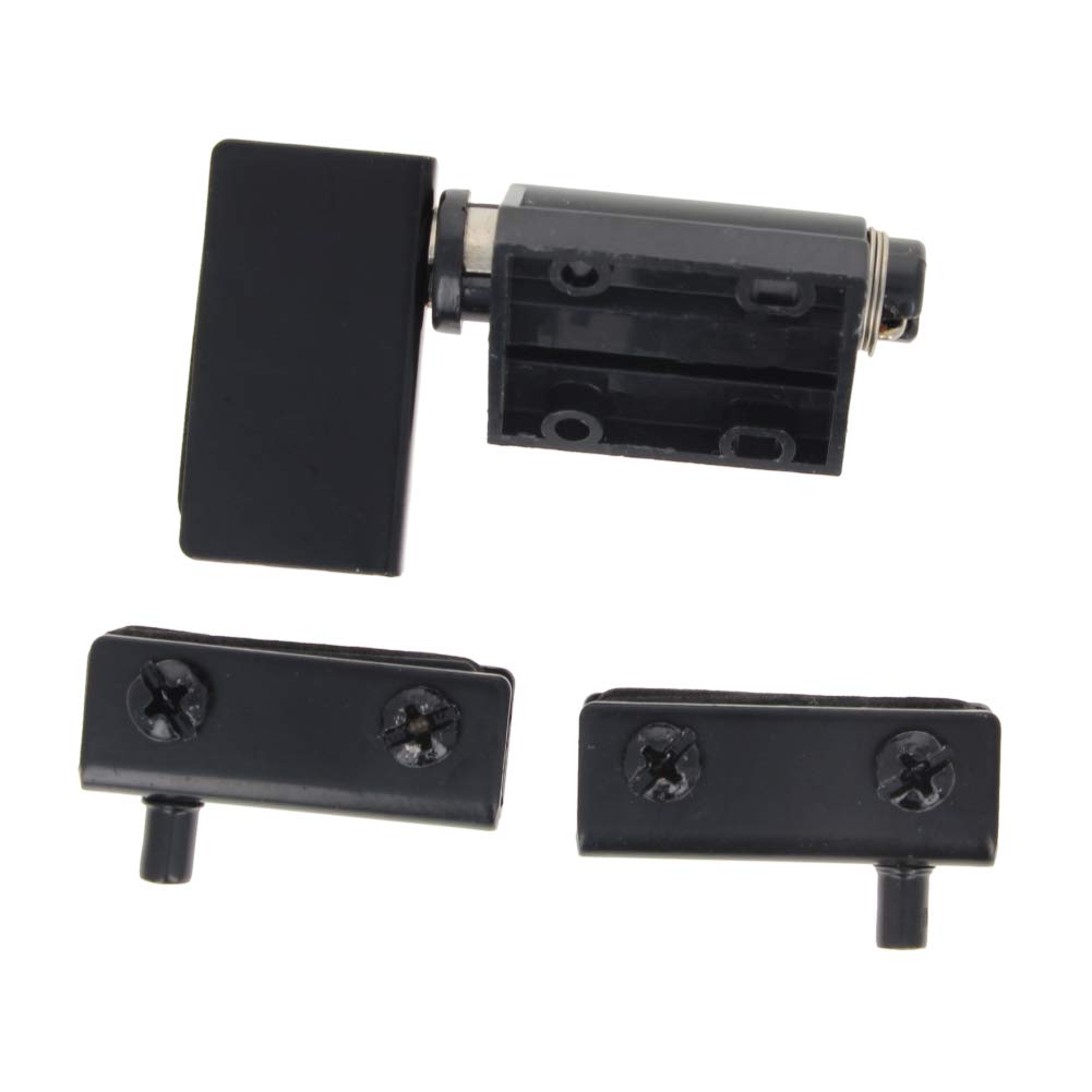 MroMax Glass Door Magnetic Catch Latch Closures - PP Black with Clamp - 1pc - Perfect for Cabinet, Wardrobe, Display Case & Furniture Installation