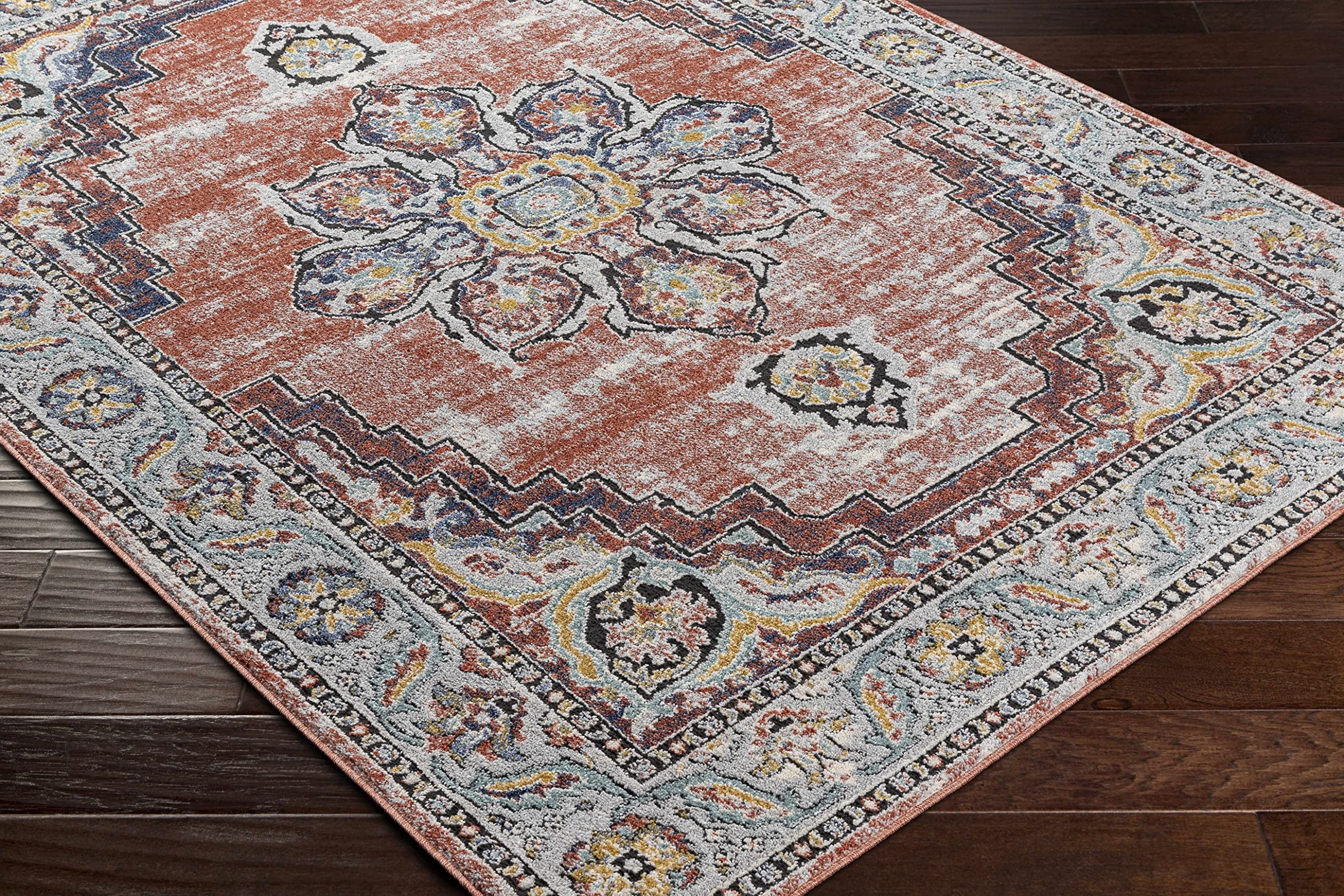 Premium Hauteloom Calilayan Traditional Area Rug - Rust, Blue, Black - 7'10