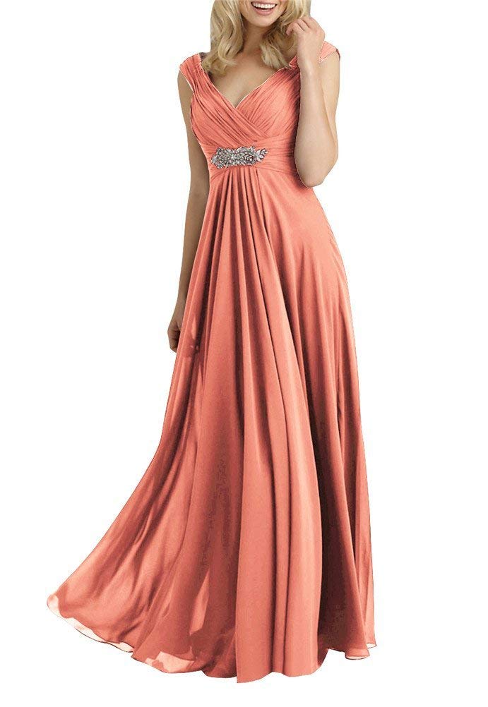 Elegant Mother of The Bride Dresses - Long Formal Evening Gowns with V-Neck for Weddings & Special Occasions | Perfect for Bridesmaids, Receptions & Black Tie Events