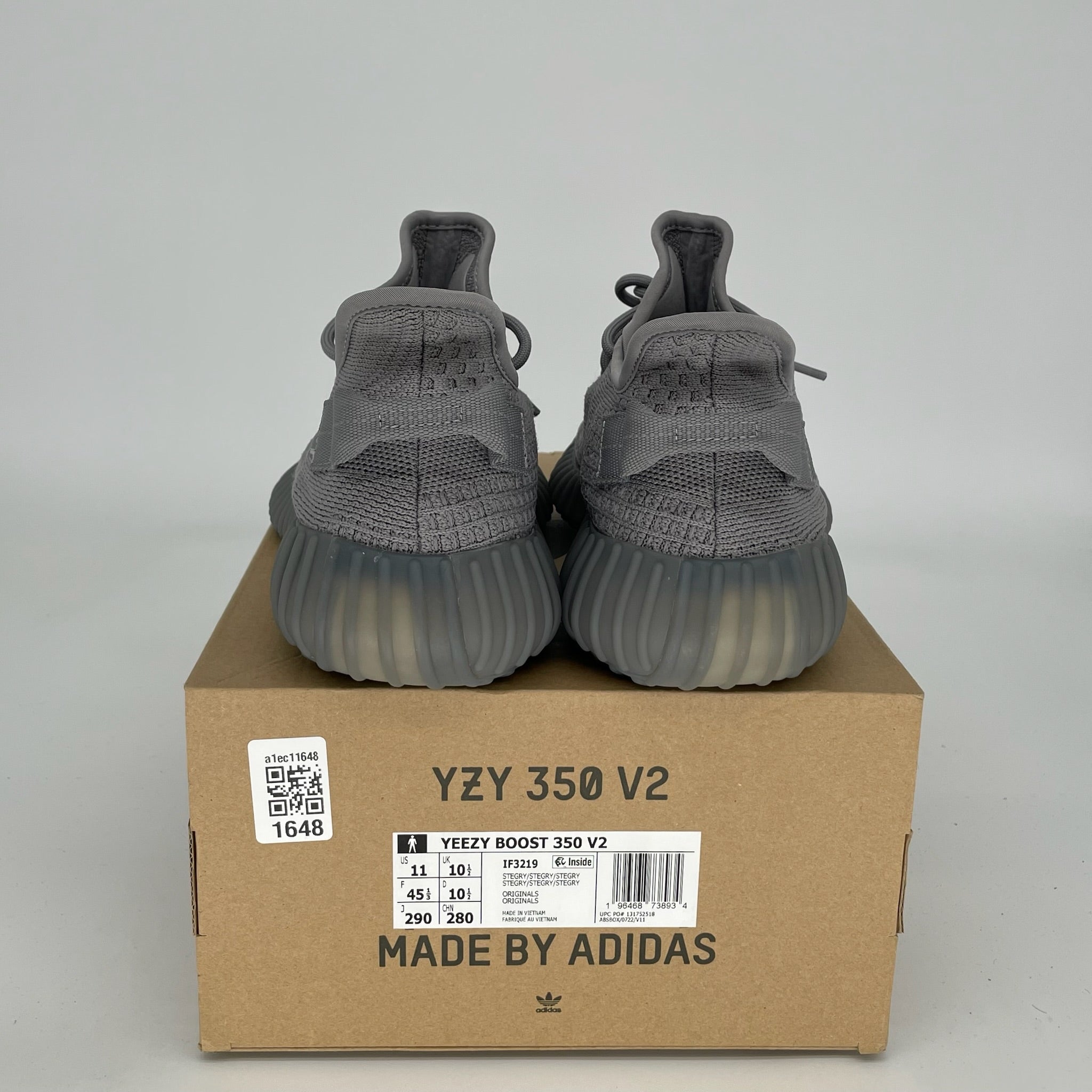 Adidas Yeezy Boost 350 V2 Steel Grey Men's Running Shoes Size 11 - IF3219 | Comfortable Sneakers for Casual Wear, Gym & Street Fashion