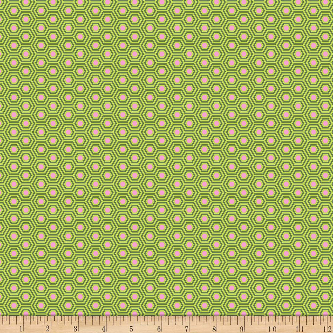 Tula Pink Tula's True Colors Hexy Juniper Fabric - Premium Cotton Quilting Material by The Yard for DIY Sewing, Quilting & Craft Projects