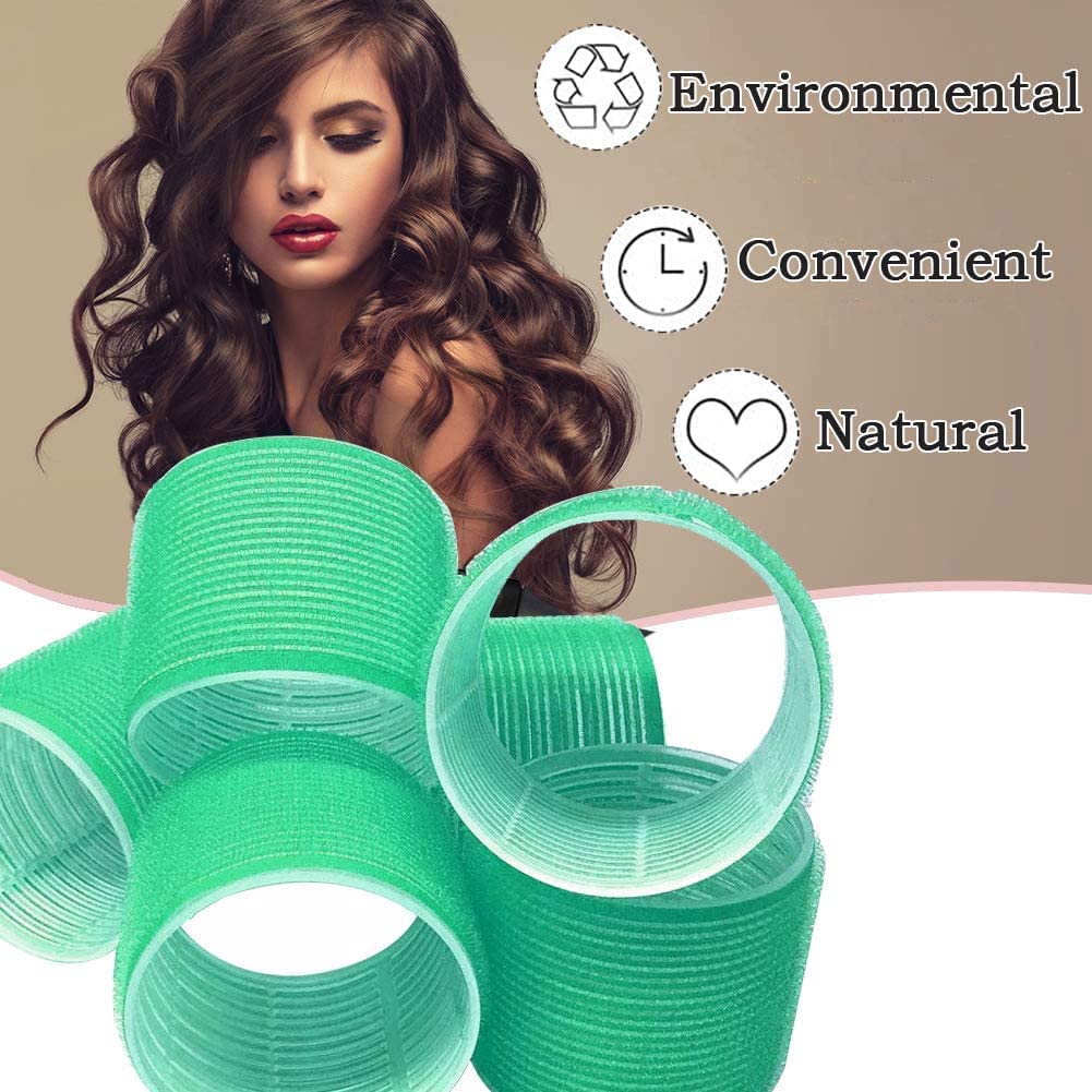 APOEM 6-Piece Heatless Hair Rollers Set for Medium & Short Hair - No Heat Curling Rods for Bangs & Natural Waves | Perfect for Overnight Styling, Salon-Quality Curls at Home