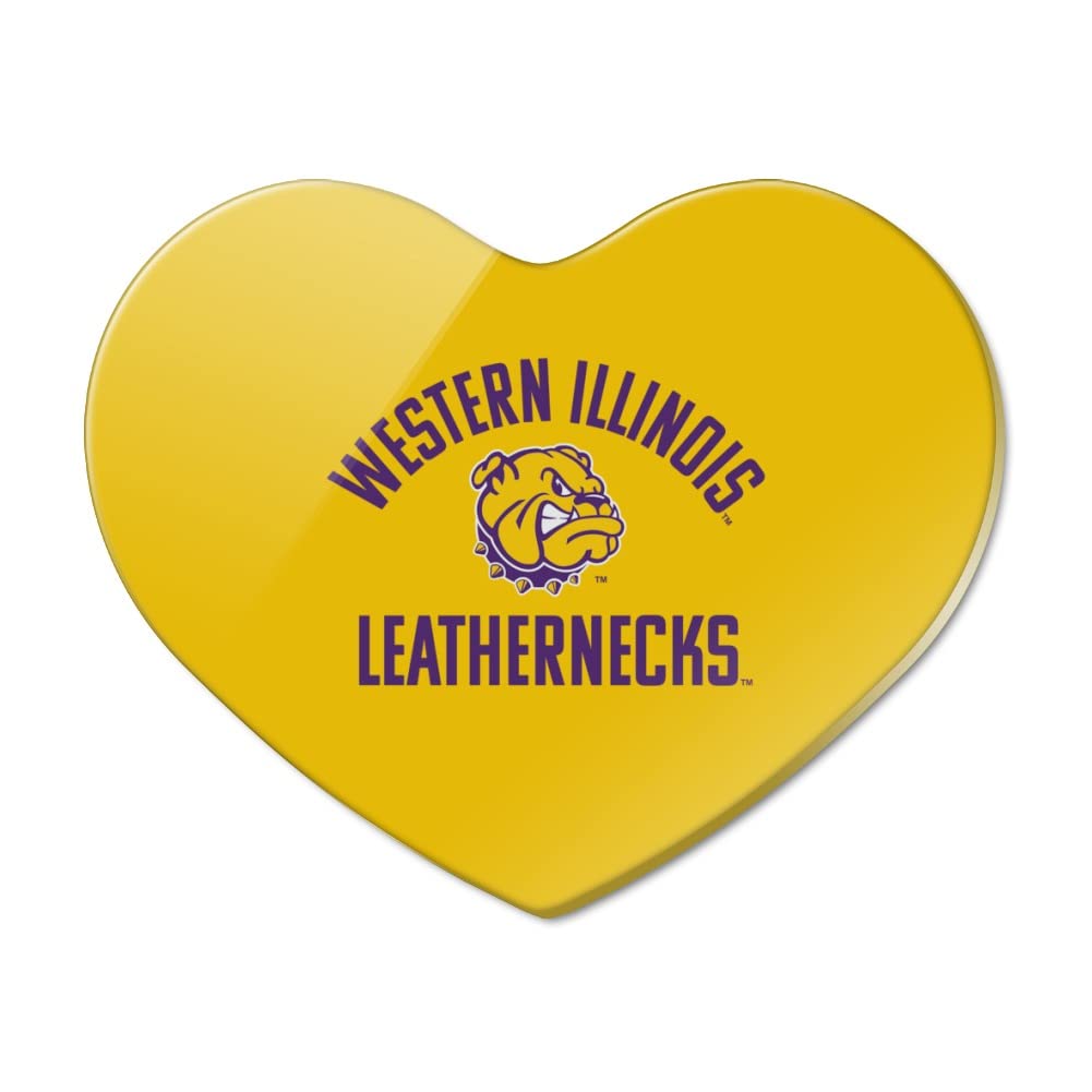 Western Illinois Leatherneck Heart Acrylic Refrigerator Magnet - Perfect for College Dorms, Office Decor & Kitchen Accessories