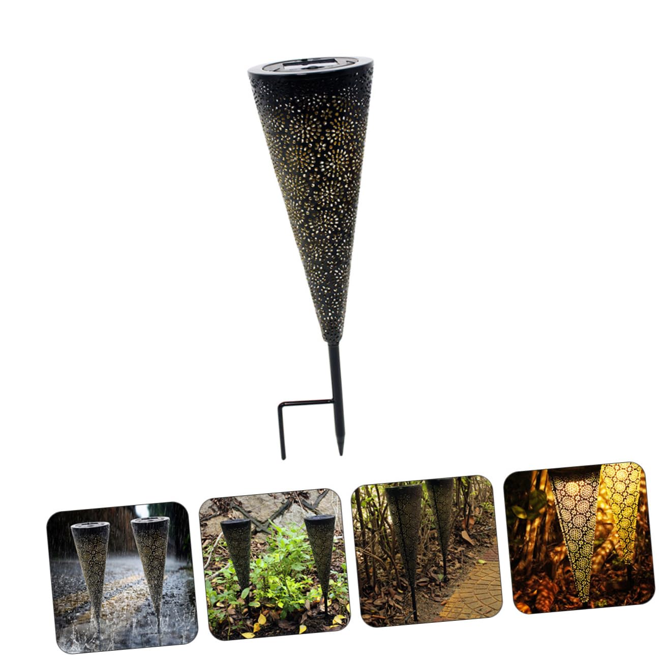 1pc Solar Lawn Light - LED Solar Powered Outdoor Garden Lights, Waterproof Teepee Lights for Yard, Pathway, Patio, and Landscape Decoration