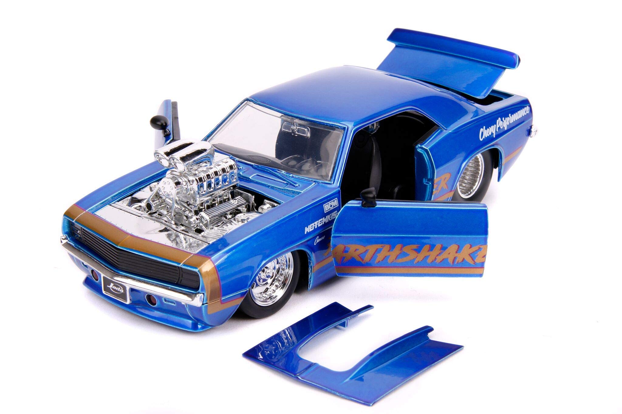 Jada Toys Bigtime Muscle 1:24 Scale 1969 Chevy Camaro Earthshaker Die-Cast Model Car in Candy Blue - Collectible Toy for Kids & Adults - Perfect for Display, Gifts, and Car Enthusiast Collections