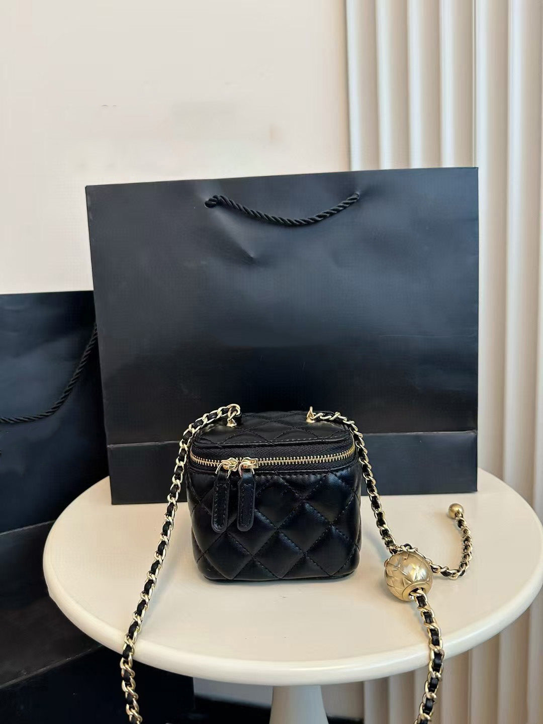 Mini Gold Ball Chain Box Bag - Elegant Crossbody Clutch for Women, Perfect for Parties, Weddings & Evening Events