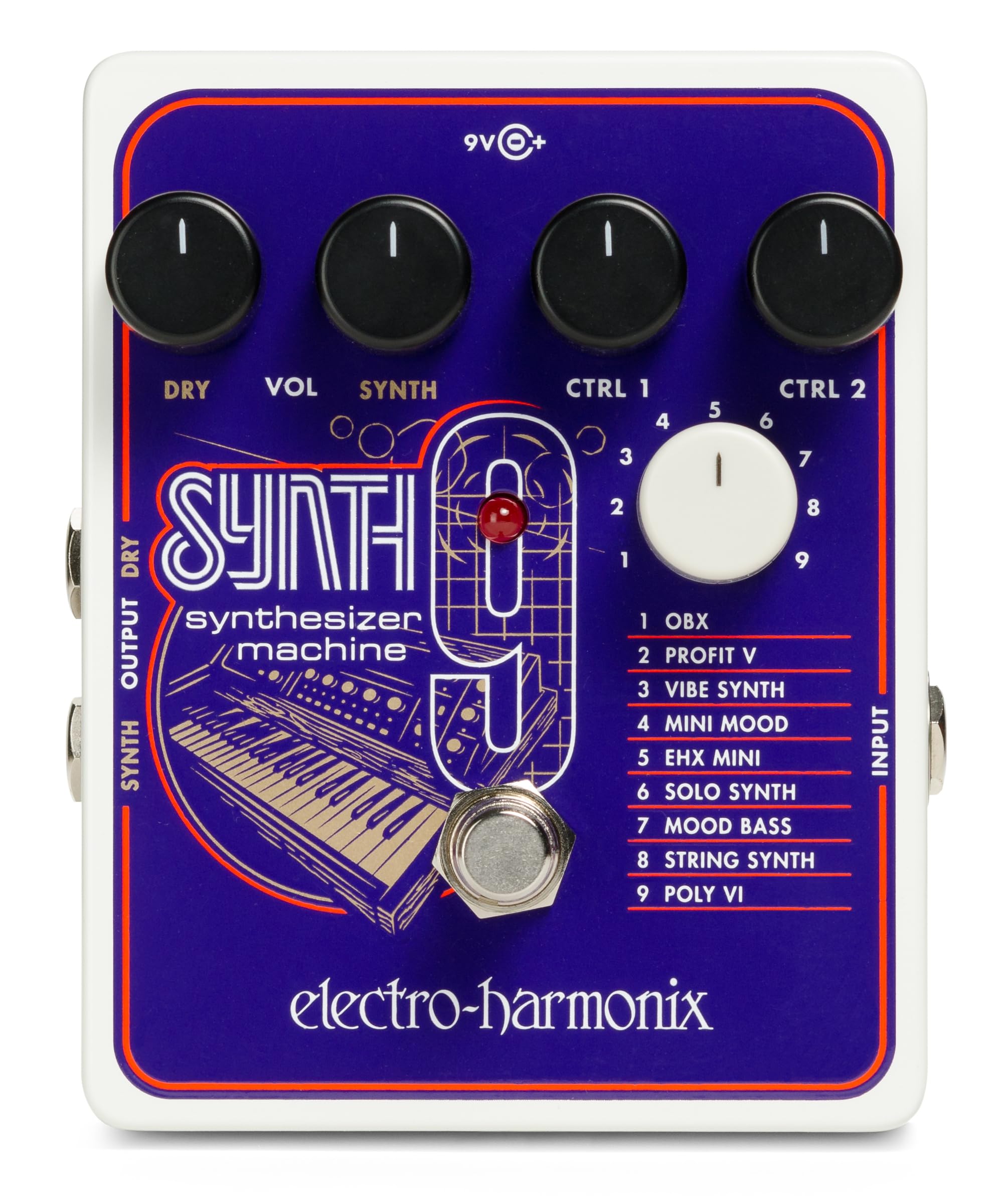 Electro-Harmonix SYNTH9 Synthesizer Machine Pedal - Guitar Effects Pedal for Synth Tones | Perfect for Live Performances & Studio Recording