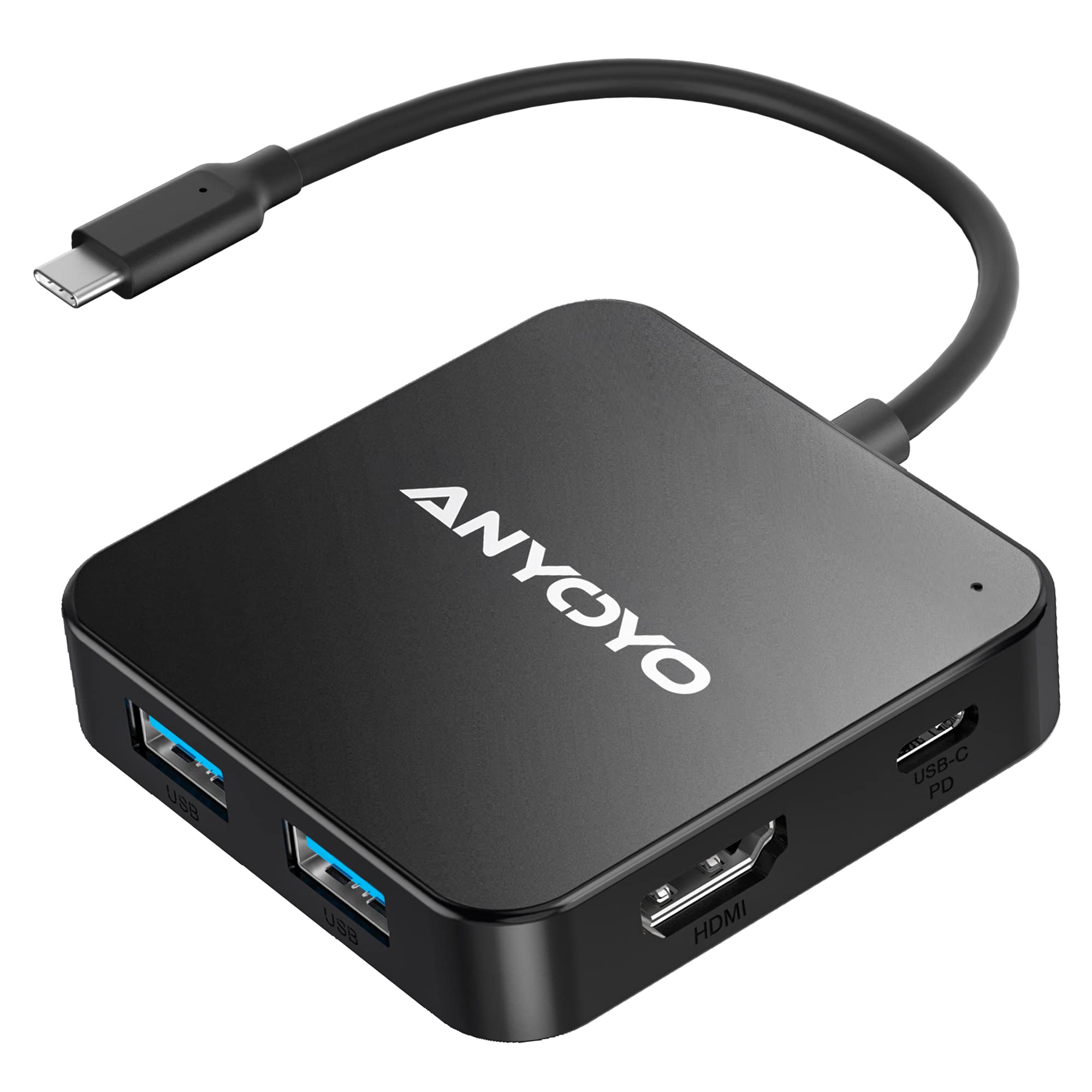 6-in-1 USB C Hub Adapter with 4K 30Hz HDMI, 100W PD Charging, 3 USB 3.0 Ports & USB C Port - Compatible with MacBook Pro/Air, Laptops & USB C Devices - Perfect for Home Office, Travel & Multi-Screen Work