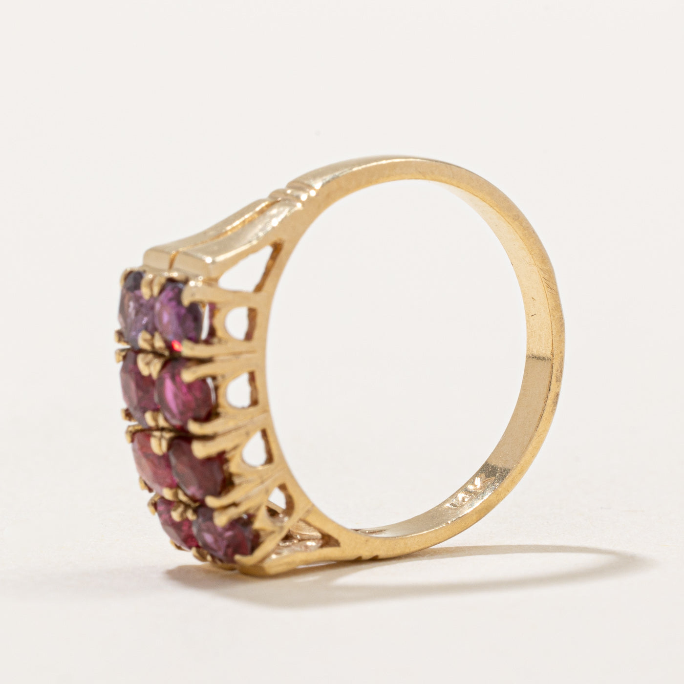 Exquisite Double Row Ruby Cocktail Ring - 1.28ctw Genuine Gemstone - Size 5.5 - Elegant Evening Wear & Special Occasion Jewelry Gift for Women