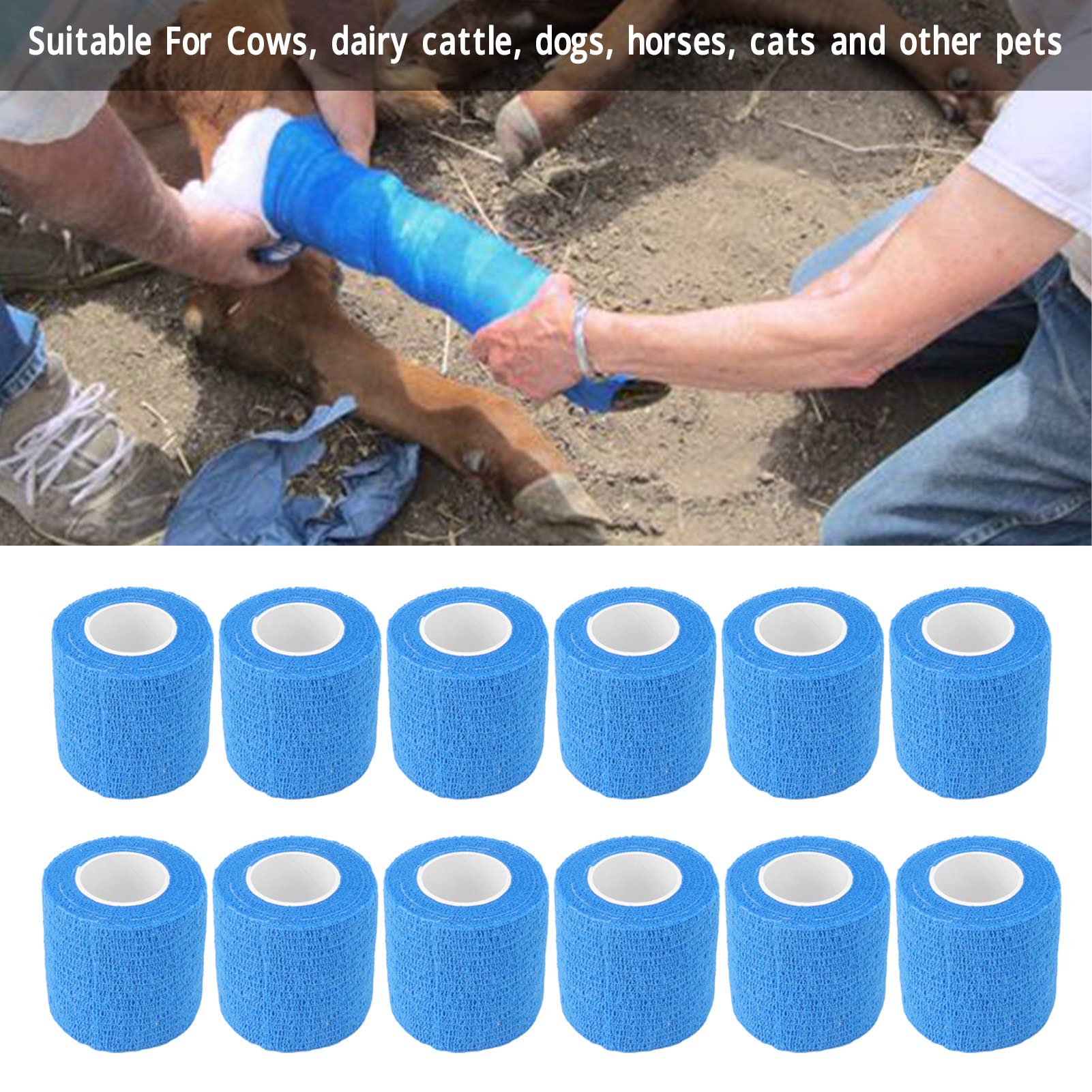 Pwshymi Elastic Hoof Repair Adhesive Bandage - Non-Slip Breathable Hoof Support Wrap for Cattle - Adjustable Lightweight Hoof Care Solution for Cows - Ideal for Hoof Protection, Injury Recovery & Farm Animal Care