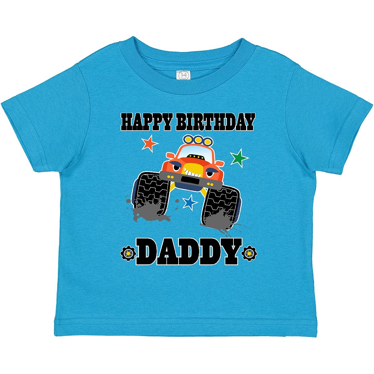 Happy Birthday Daddy Monster Truck Toddler T-Shirt | Cute Kids Graphic Tee for Birthday Parties & Father's Day | Soft Cotton Toddler Boy Outfit
